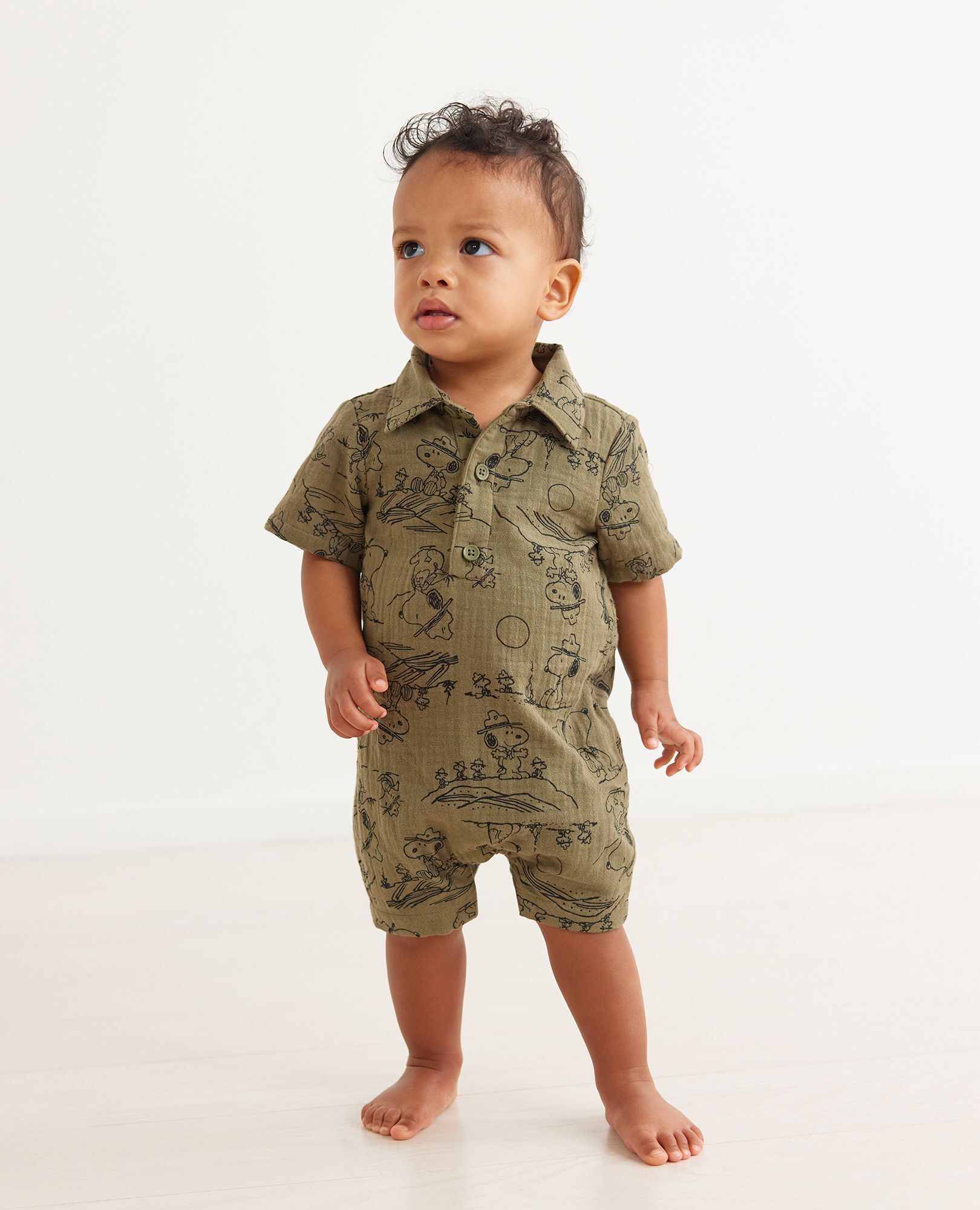 Baby Peanuts Camp Muslin Romper