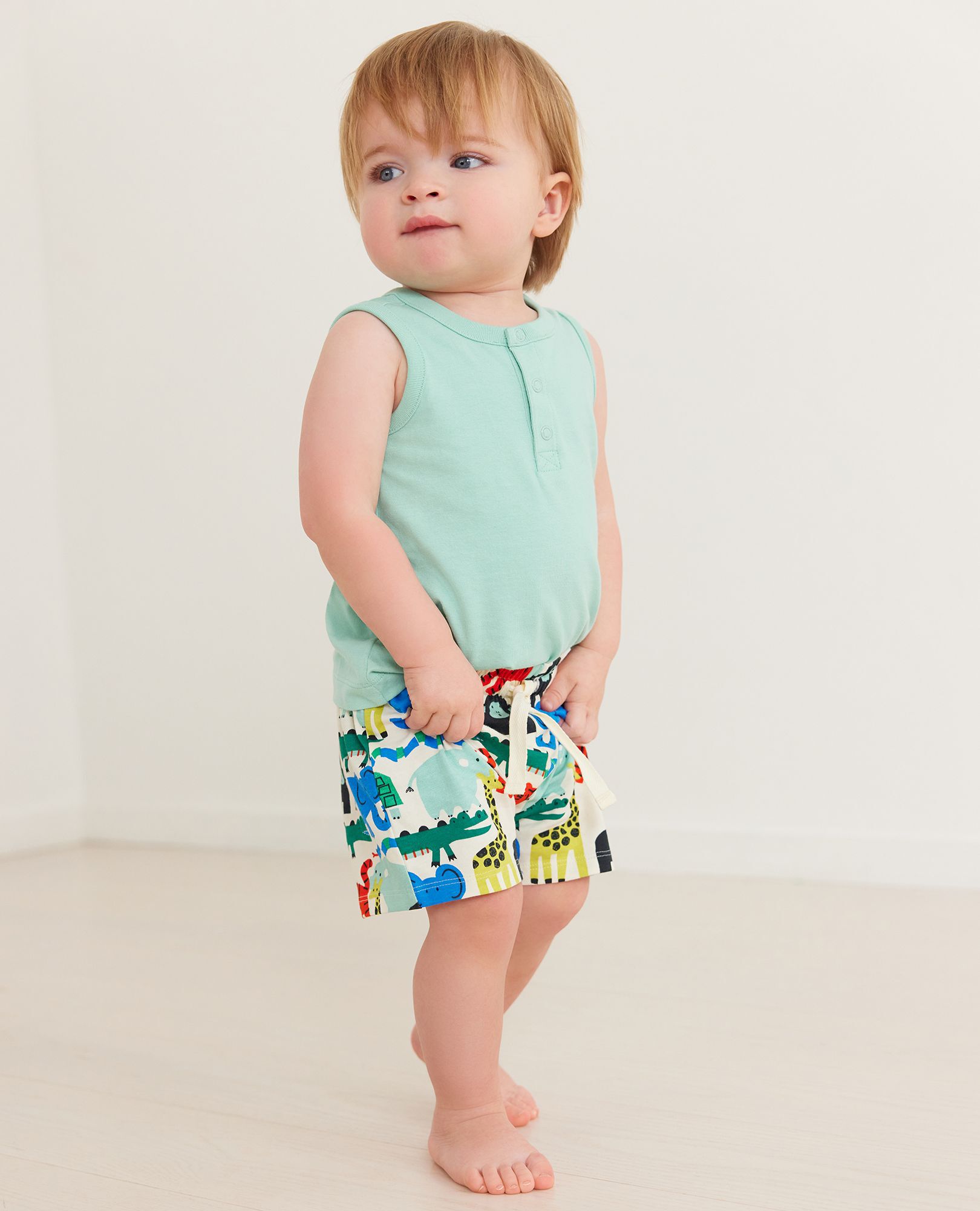 Baby Print Shorts In Cotton Jersey