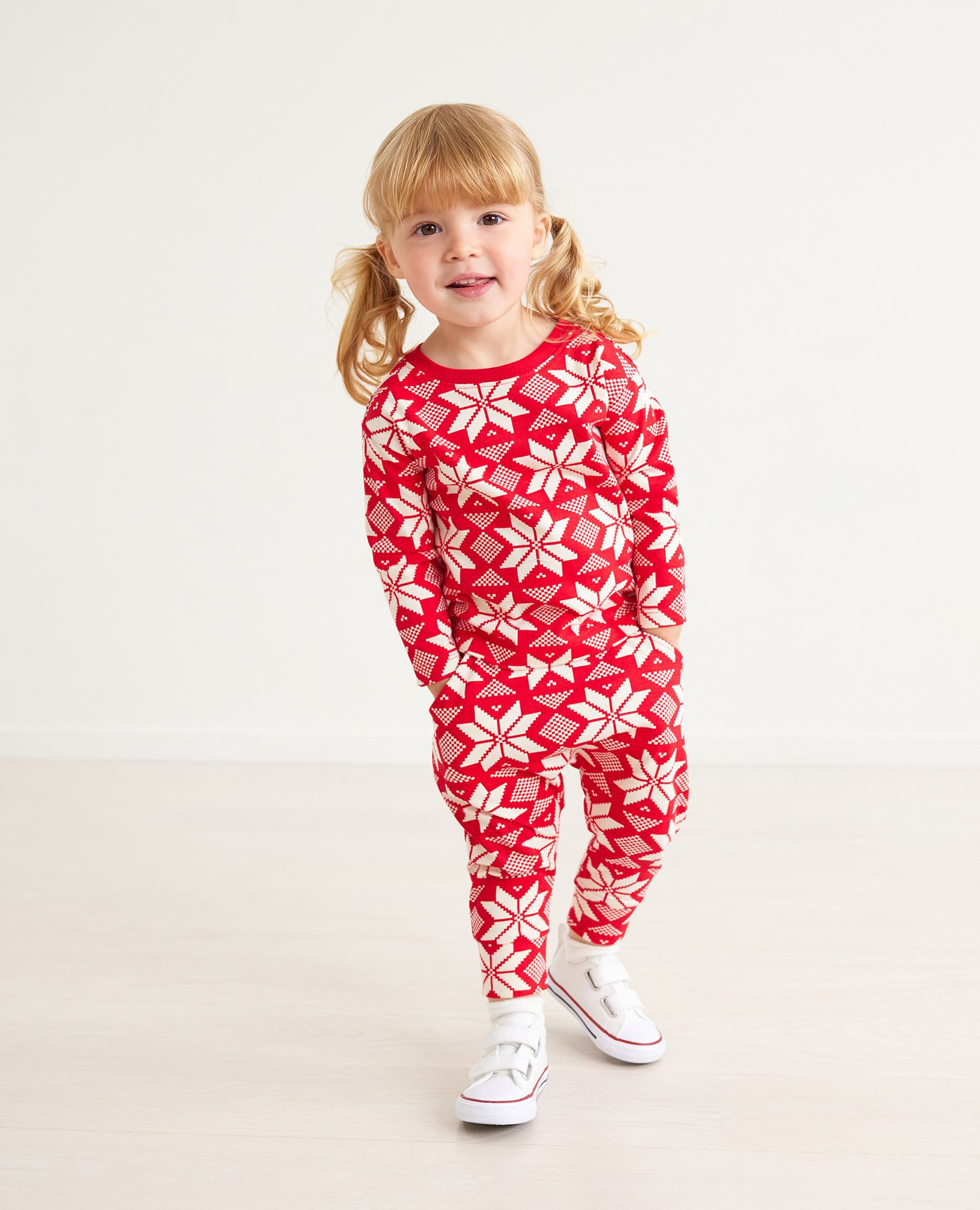 Baby Print Knit Jogger In Combed Cotton