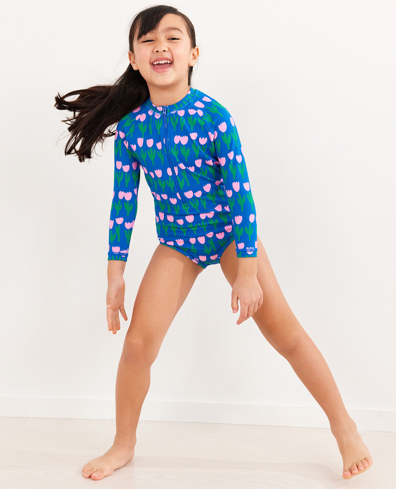 Print Rash Guard One Piece Swimsuit
