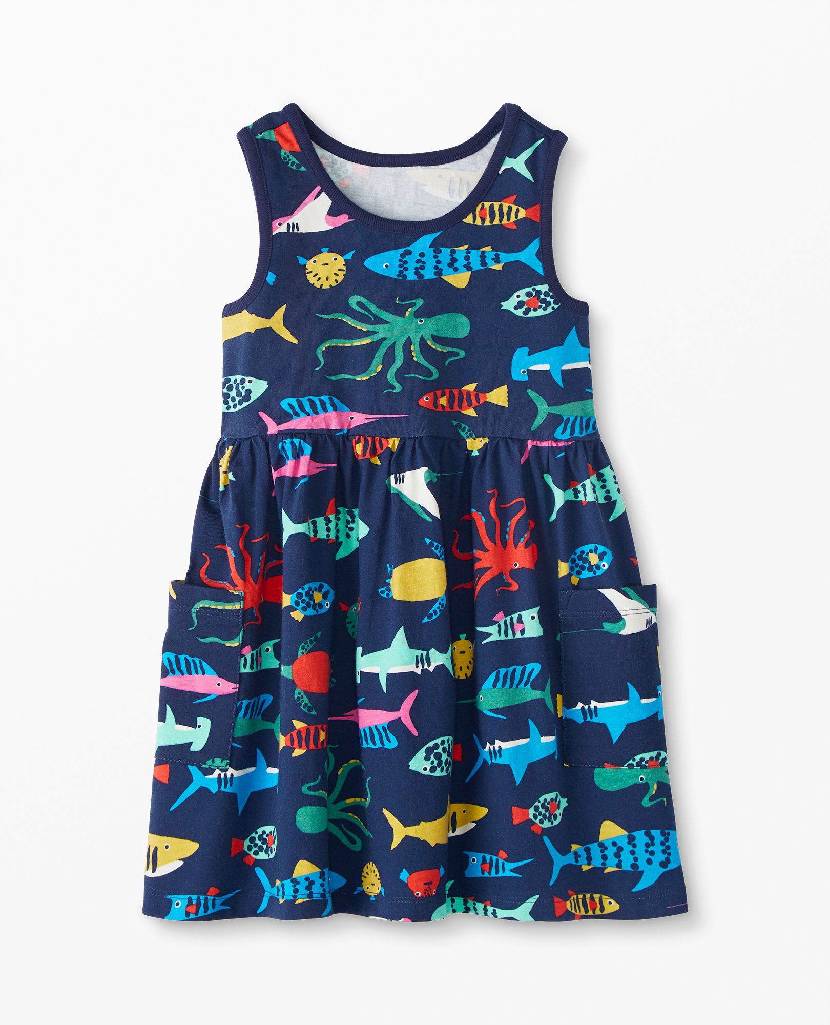 Sleeveless Print Pocket Dress