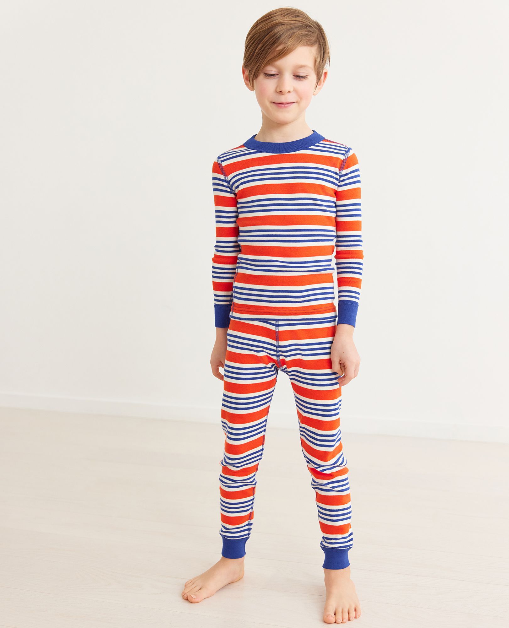 Striped Long John Pajama Set