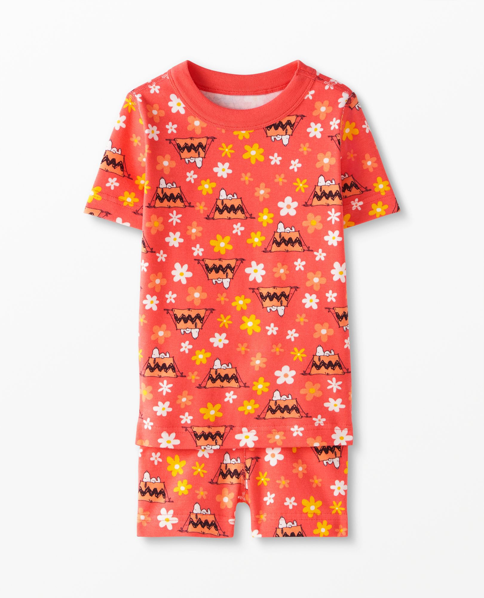Peanuts Camp Print Short John Pajama Set