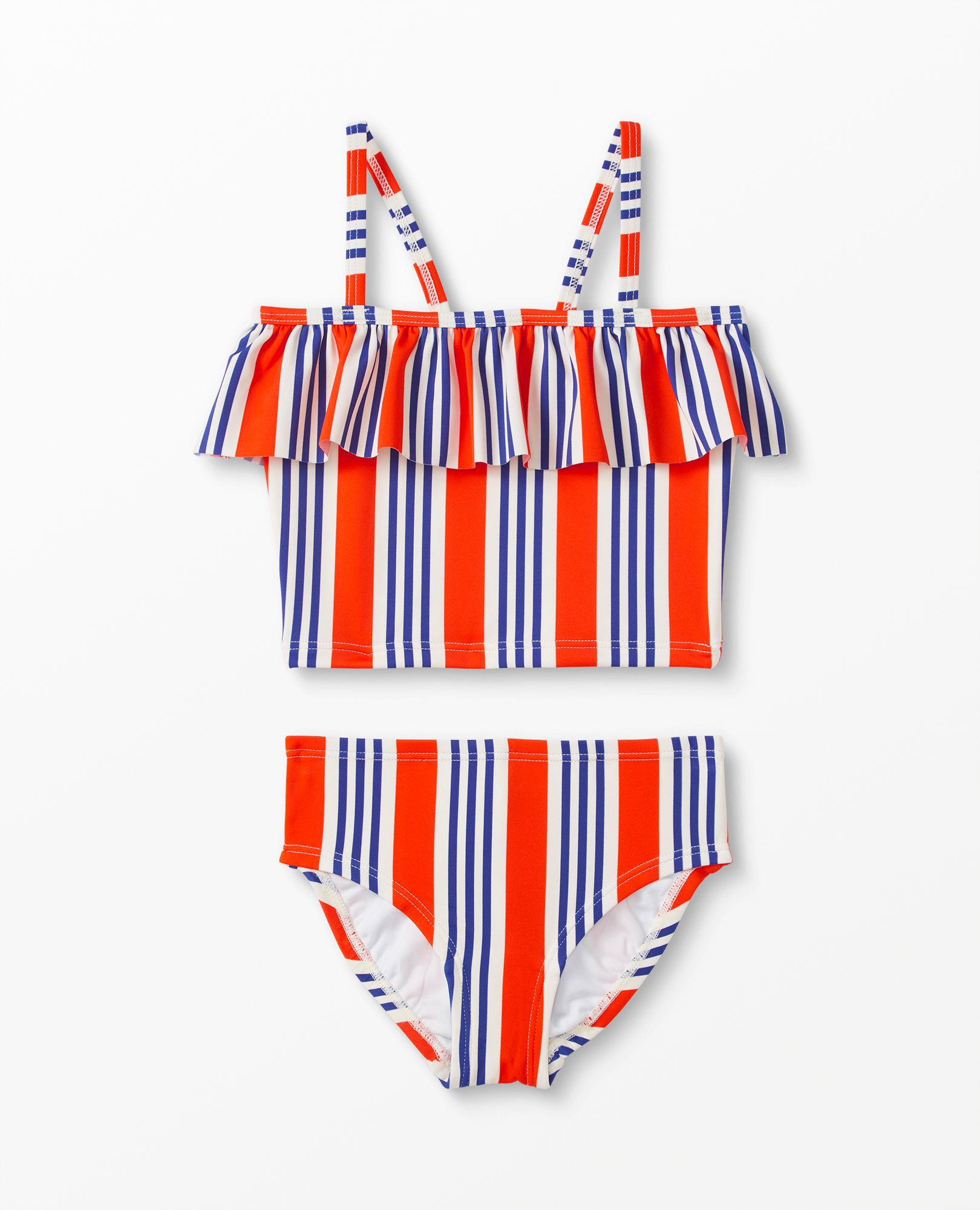 Print Ruffle Two Piece Swimsuit