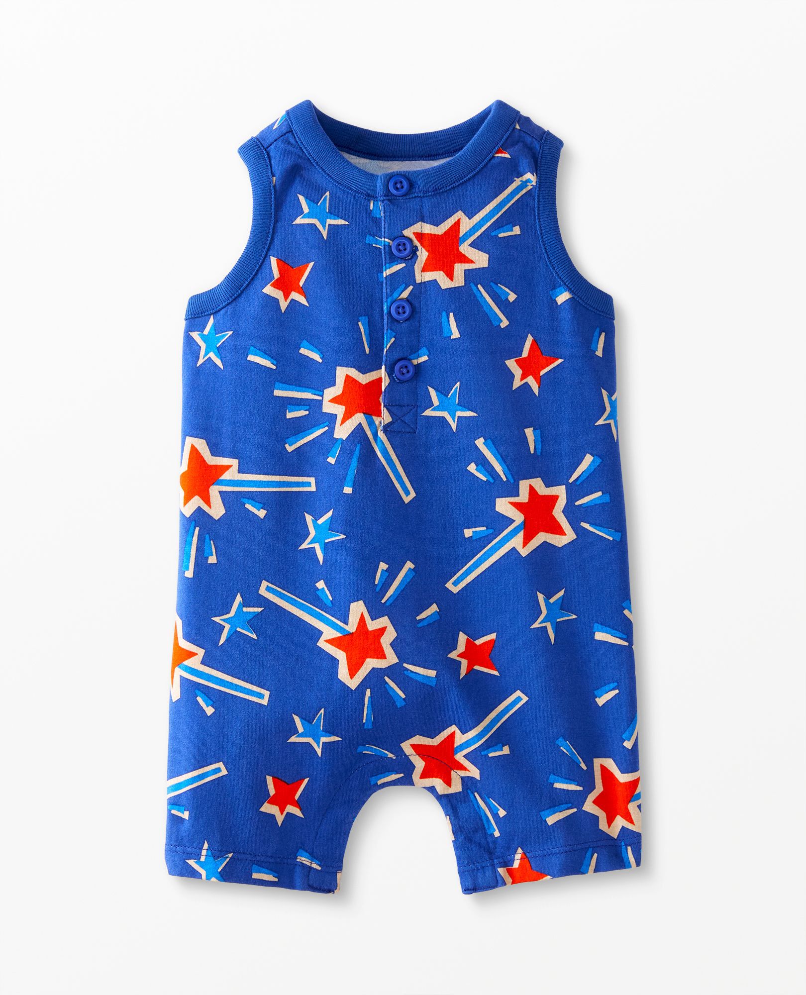 Baby Summer Print Sleeveless Shortie Romper