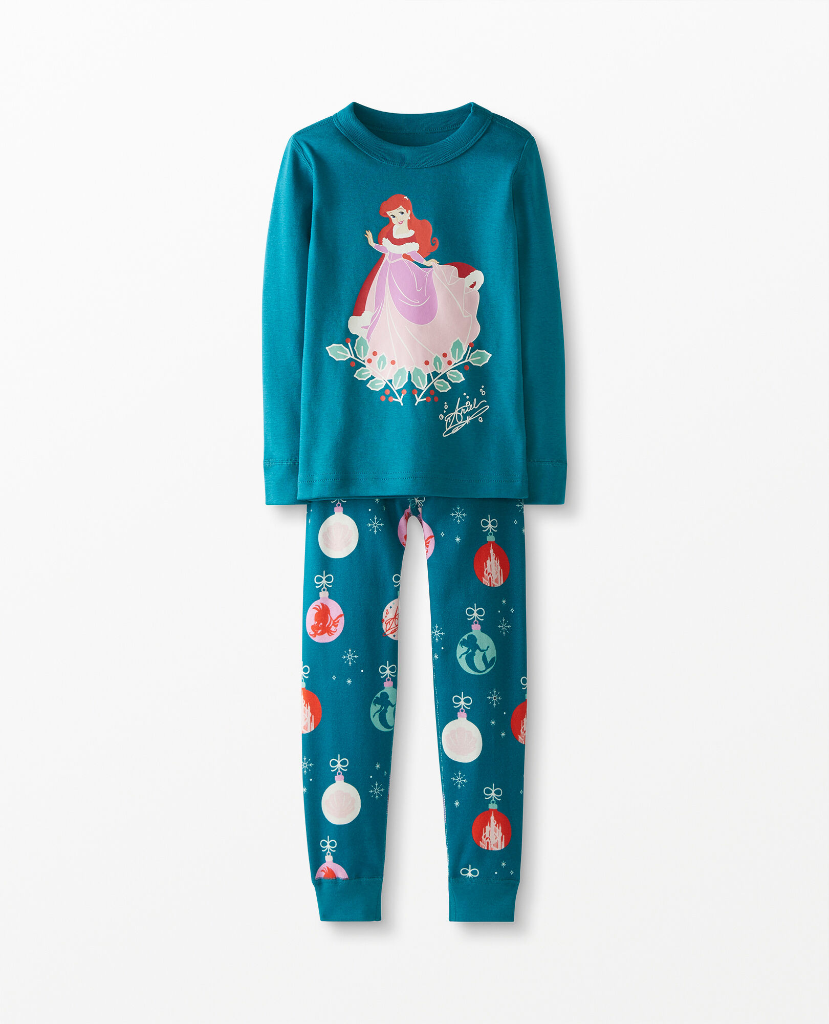 Disney Princess Holiday Long John Pajama Set