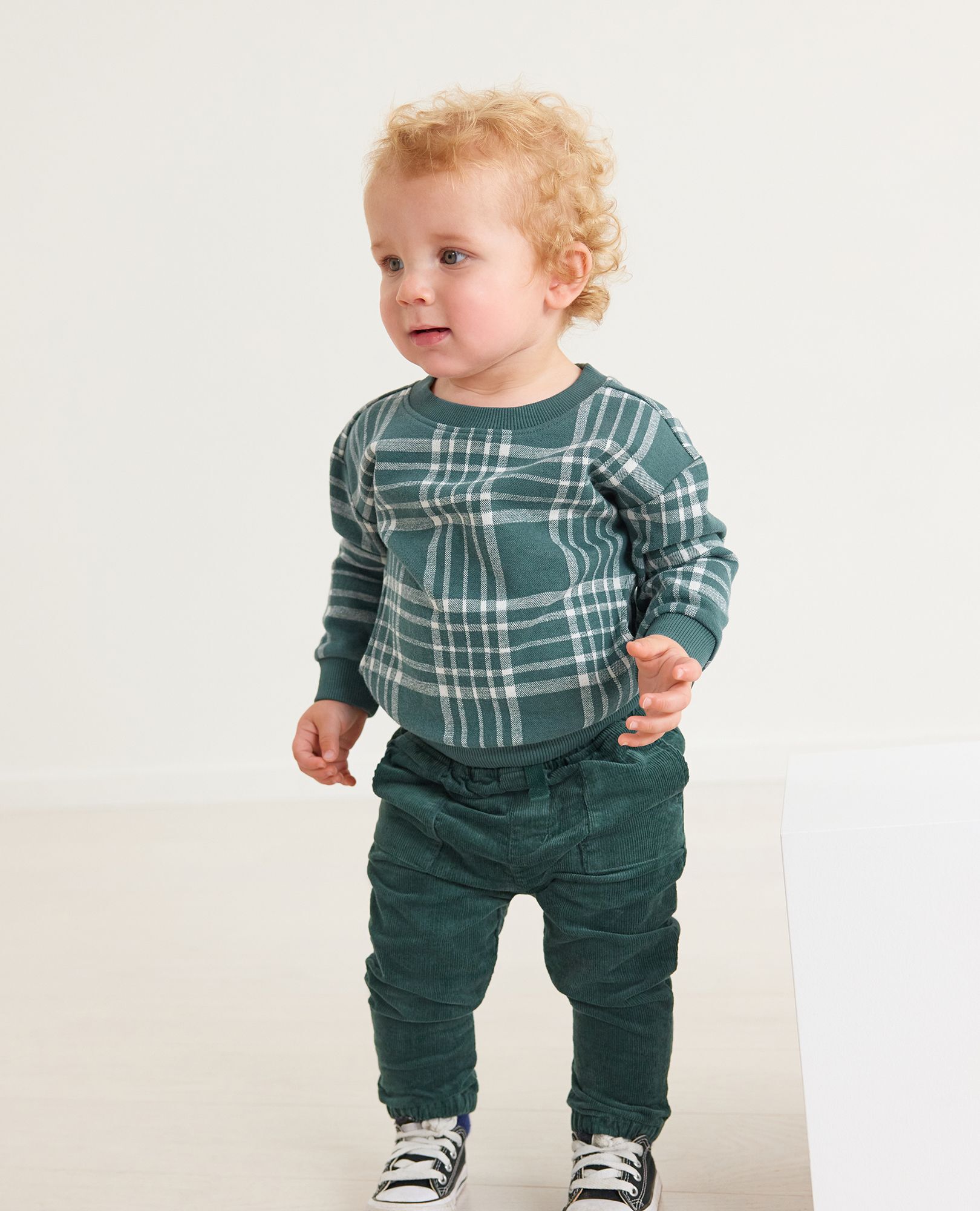 Baby Plaid Knit Top