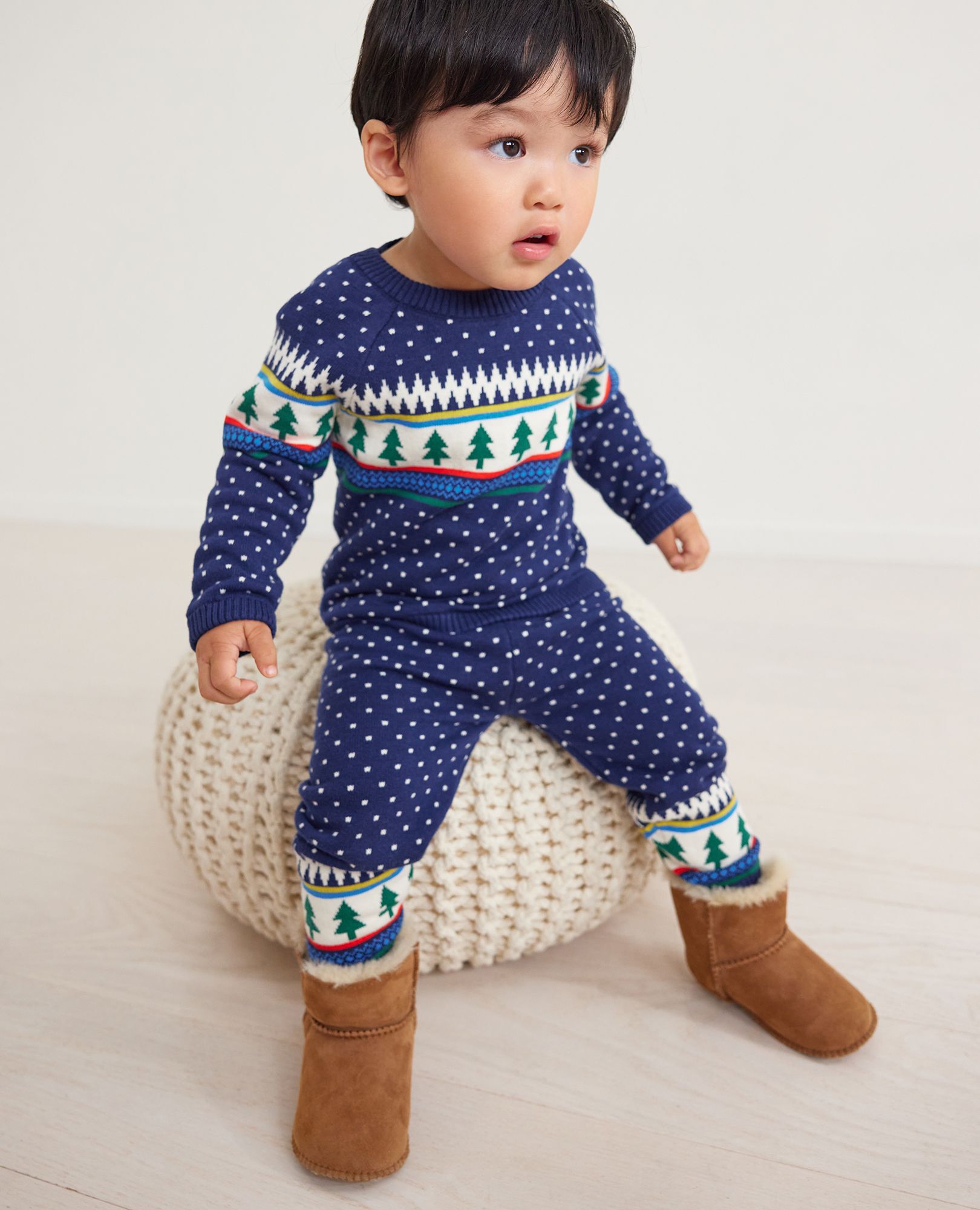 Baby Holiday Sweater Knit Top & Legging Set