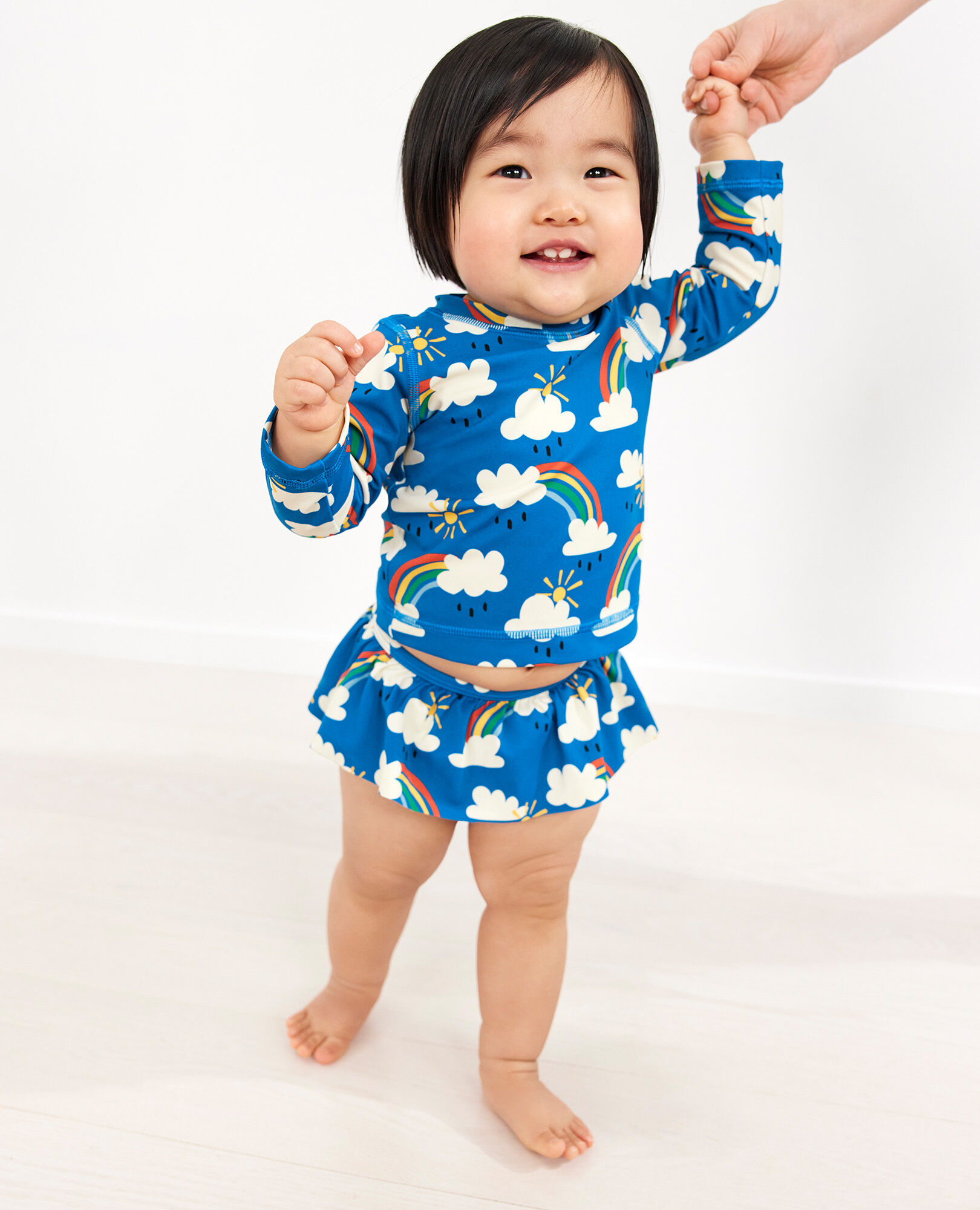 Baby Rash Guard & Skirted Bikini Bottom Set