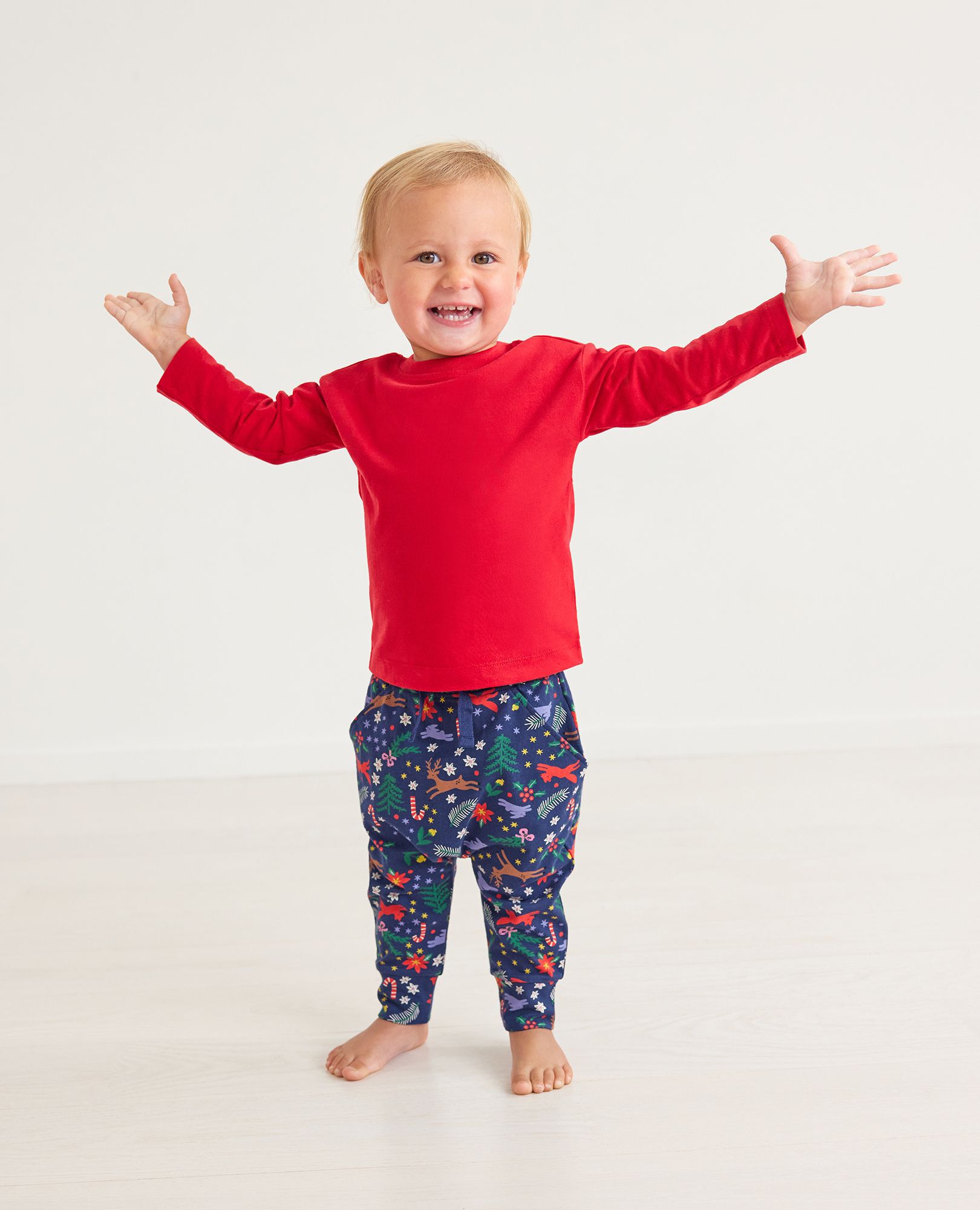 Baby Print Knit Jogger In Combed Cotton