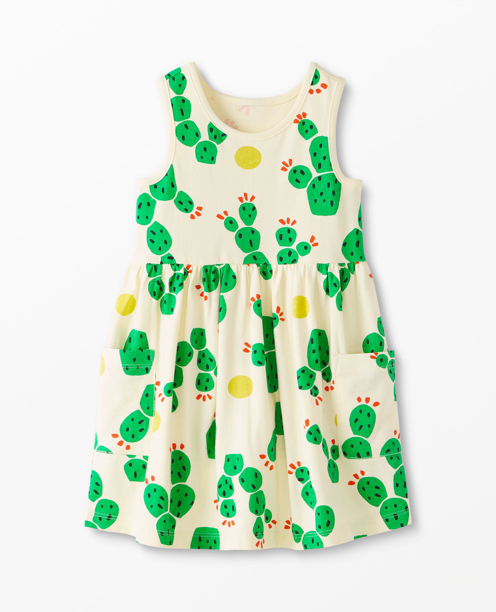 Sleeveless Print Pocket Dress