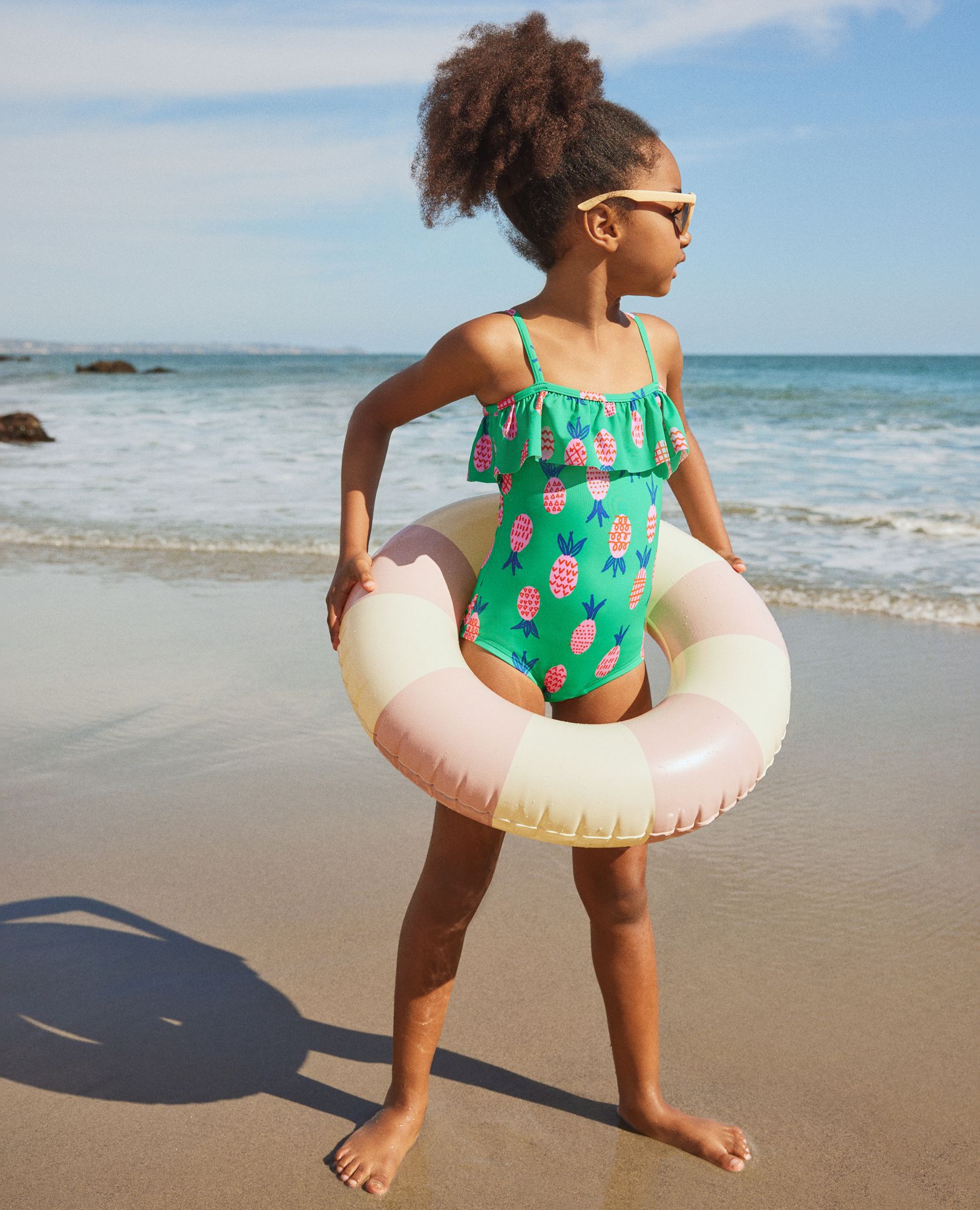 Print Ruffle One Piece Swimsuit