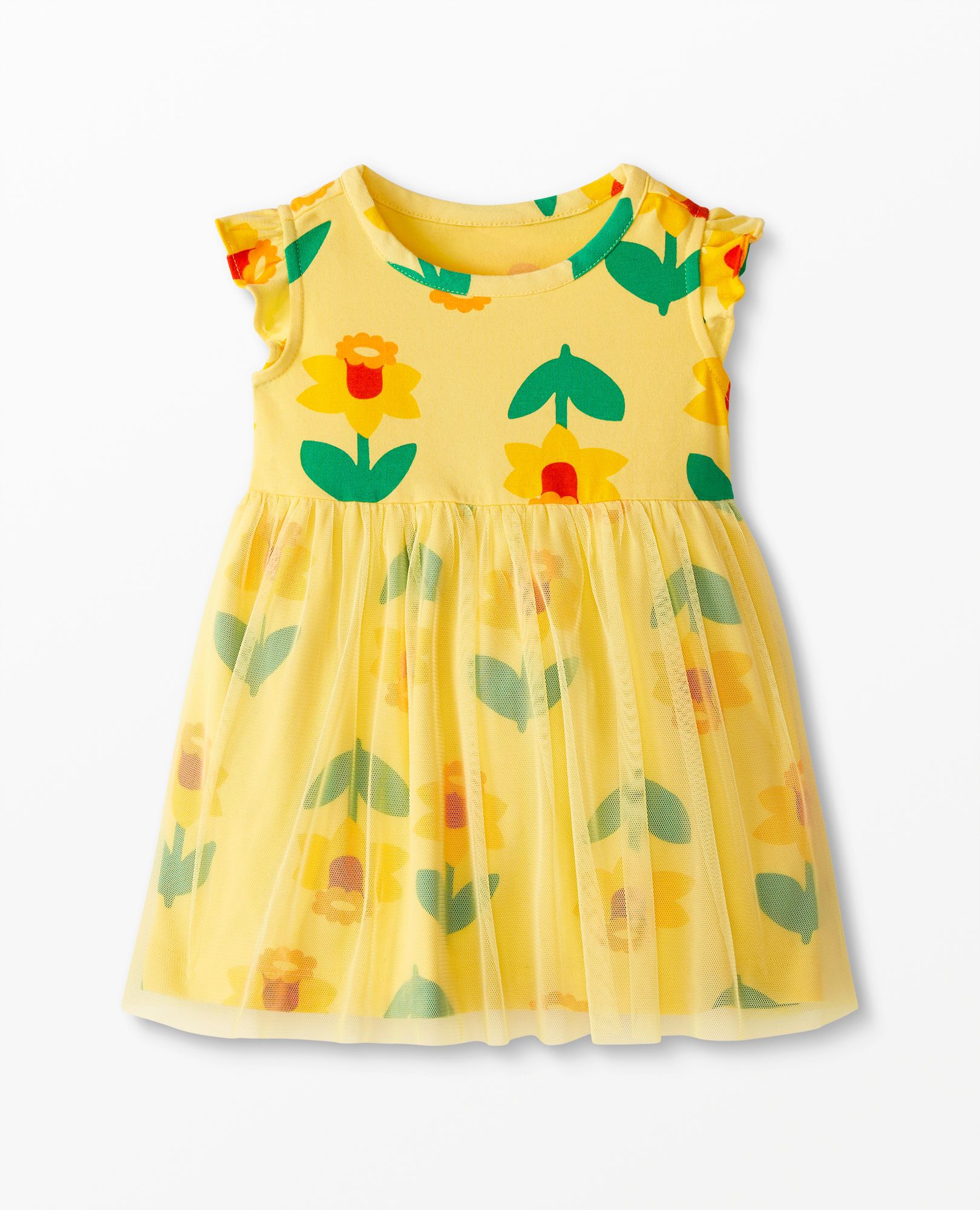 Baby Flutter Sleeve Tulle Dress