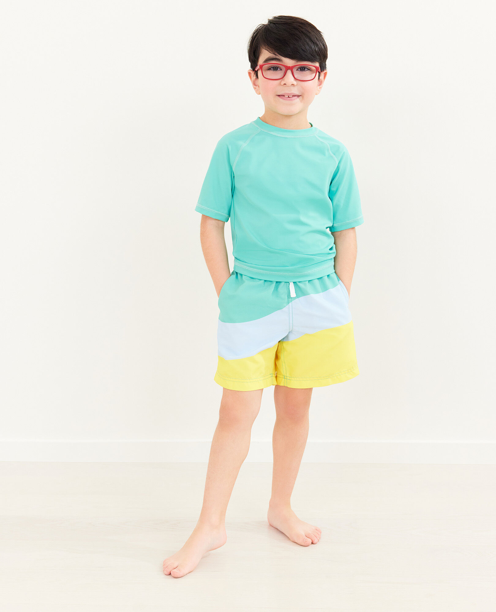 Tri-Color Swim Trunks
