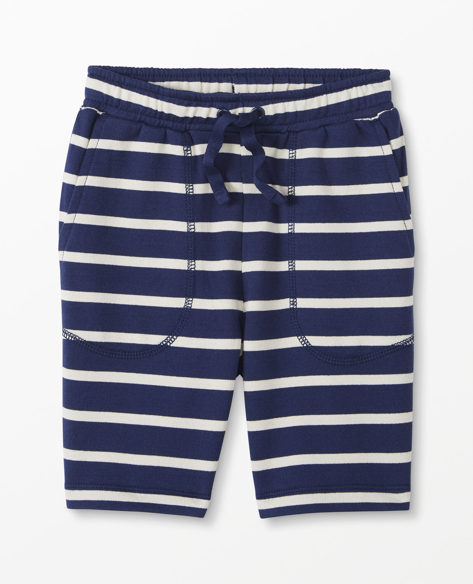 Striped Knit Shorts In French Terry