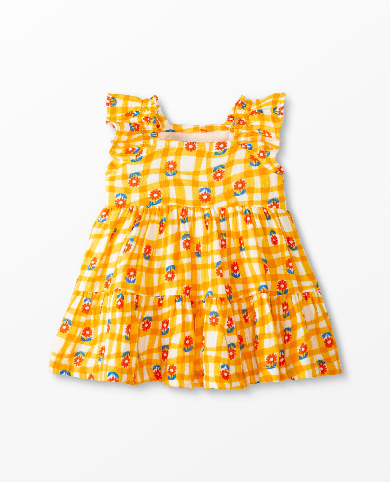 Baby Flutter Sleeve Muslin Dress