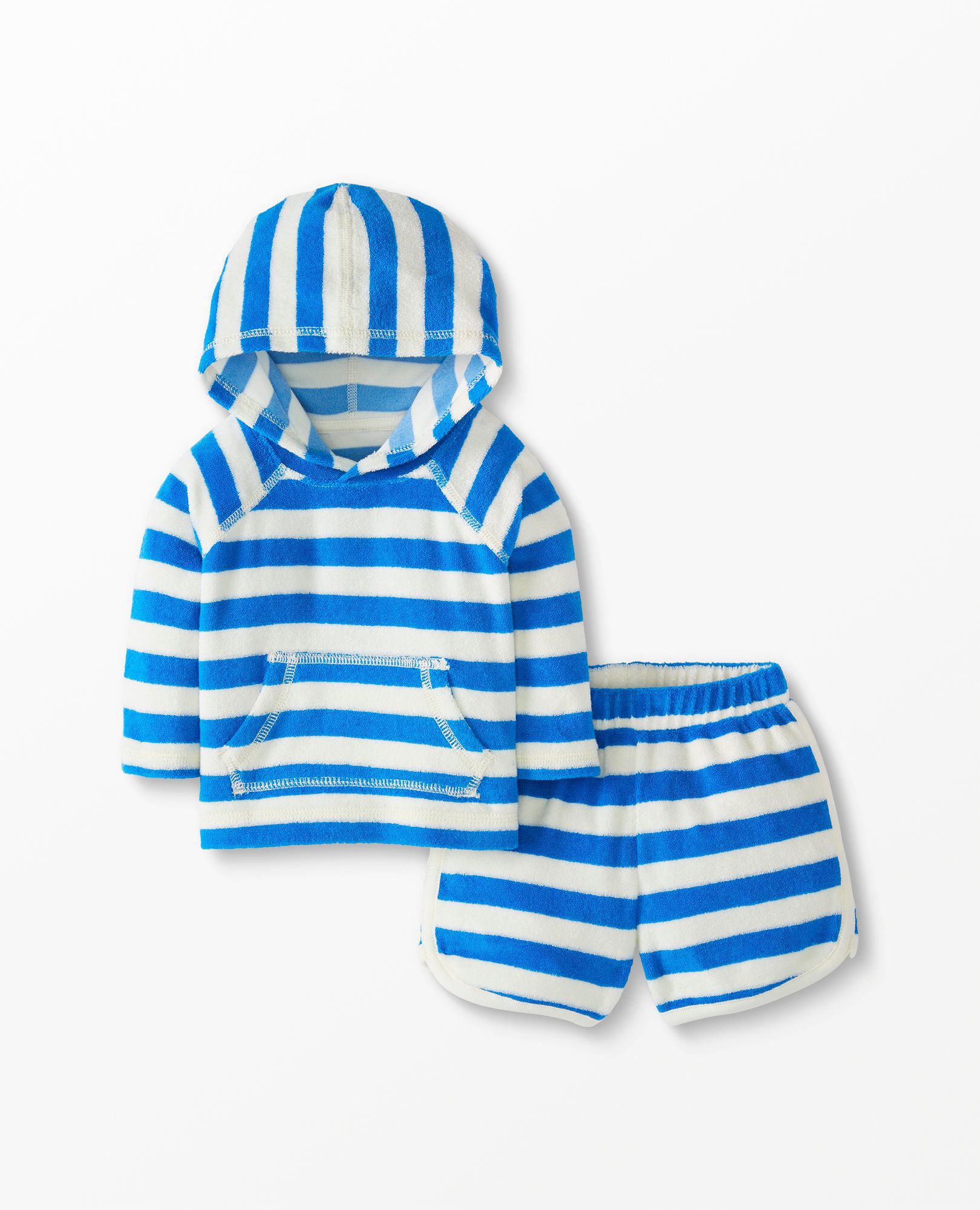 Baby Print Loop Terry Hoodie & Shorts Set