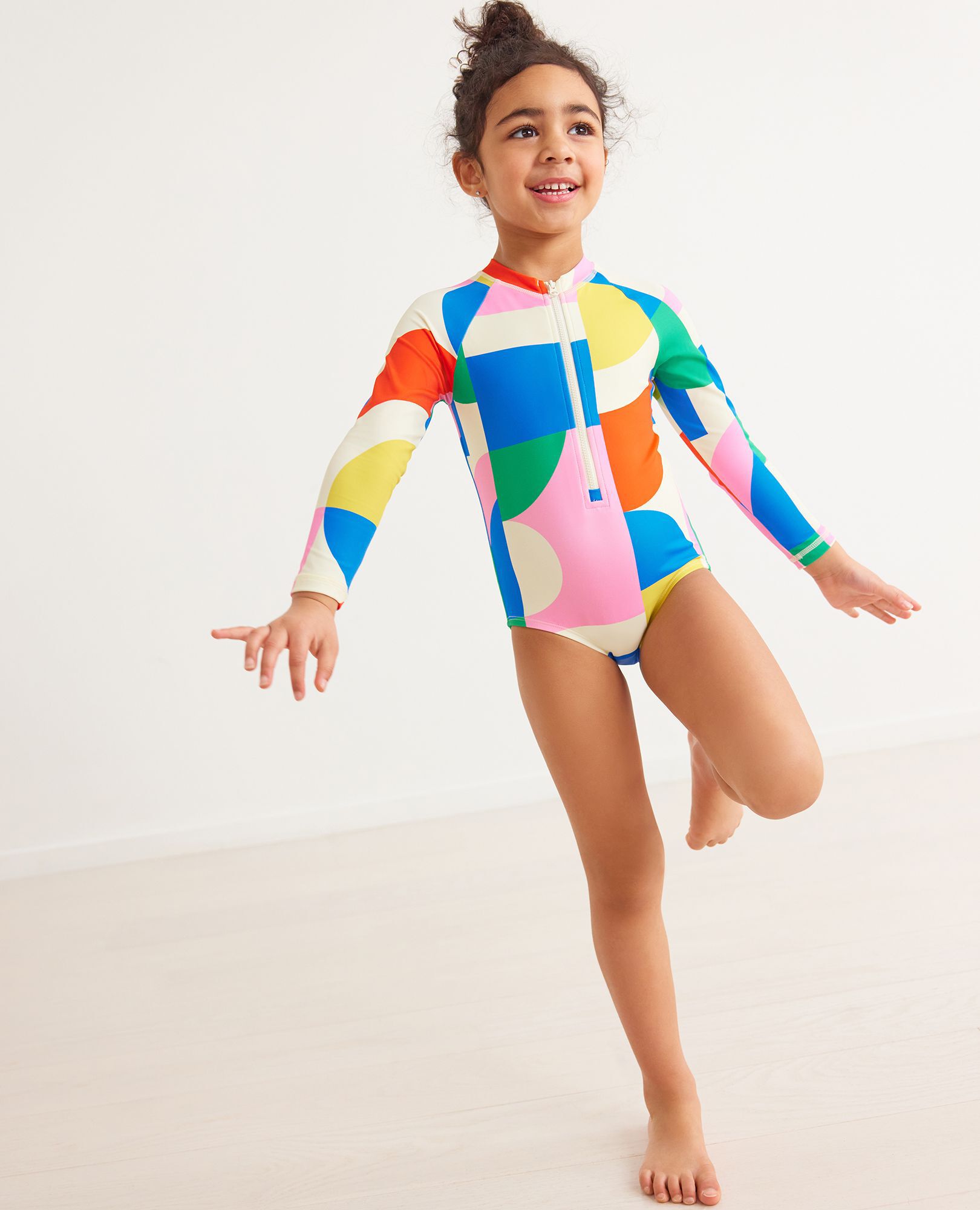 Print Rash Guard One Piece Swimsuit