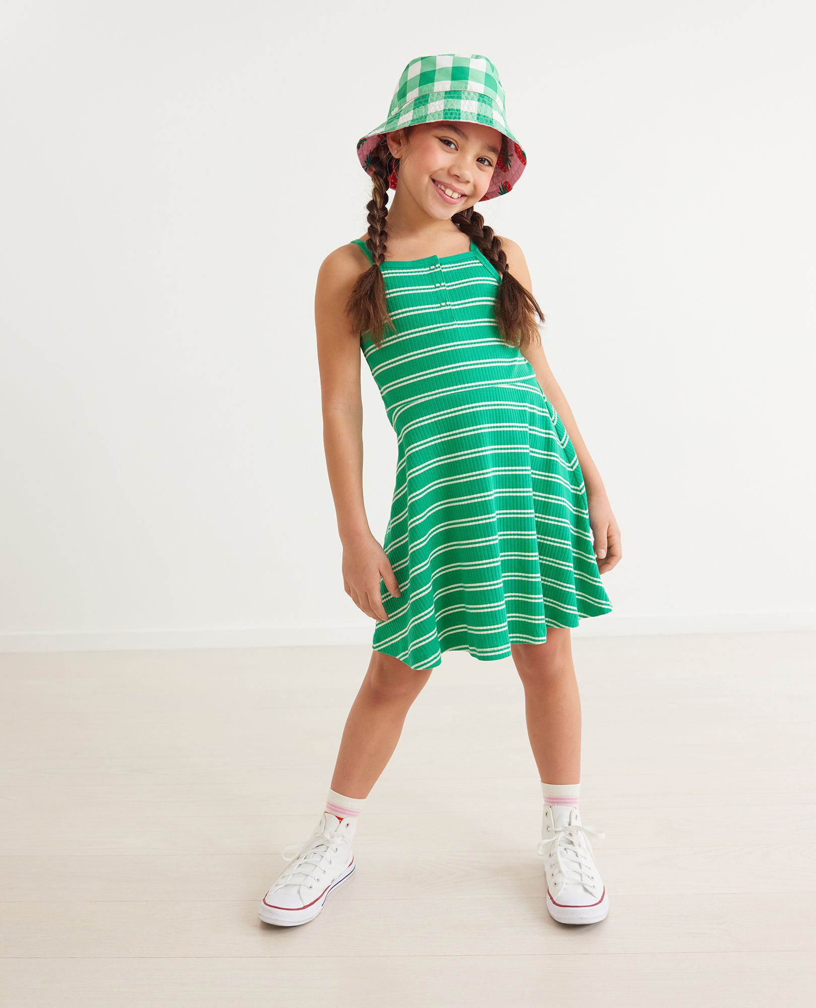 Striped Cami Fit & Flare Dress