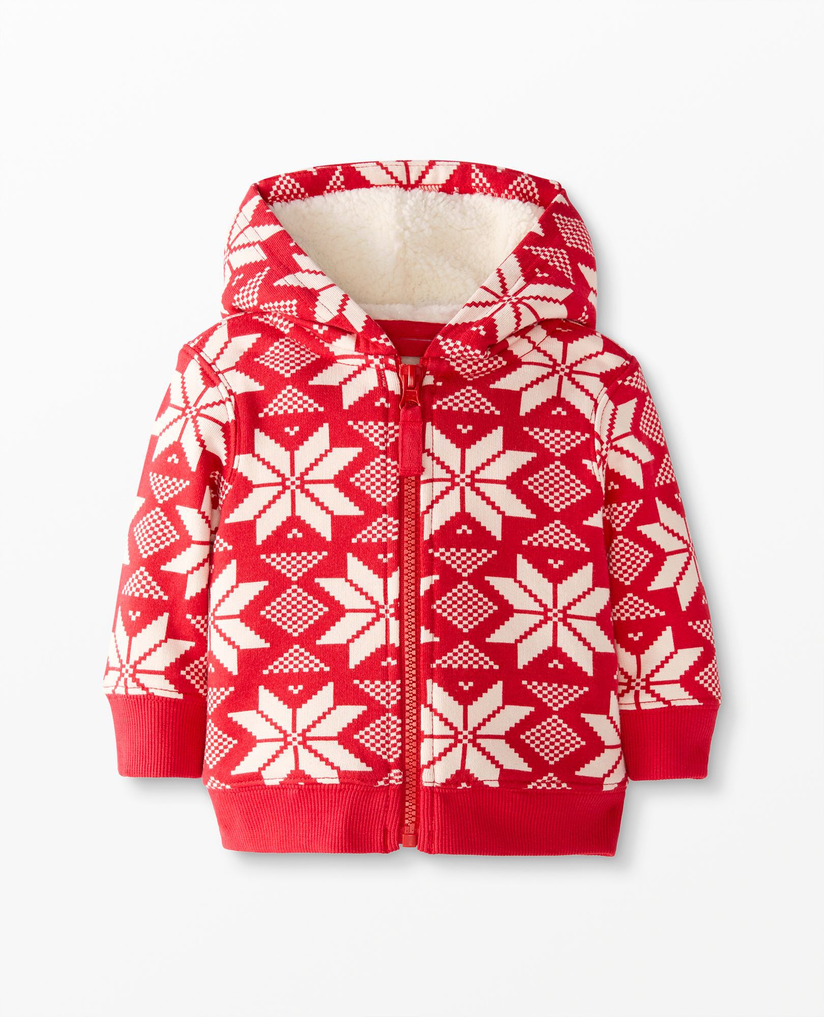 Baby Print Faux Shearling Lined Hoodie