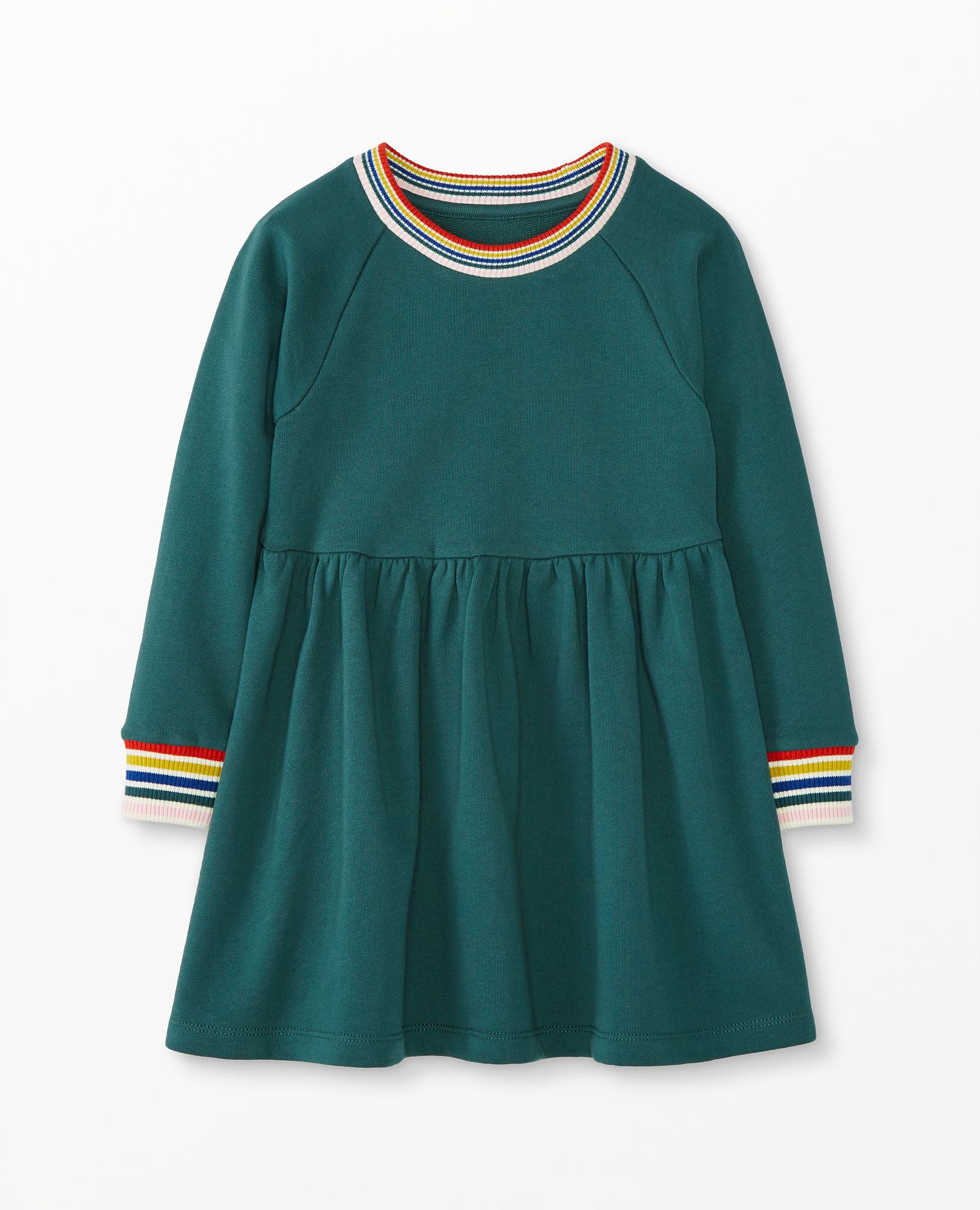 Rainbow Cuff Print Knit Dress In French Terry
