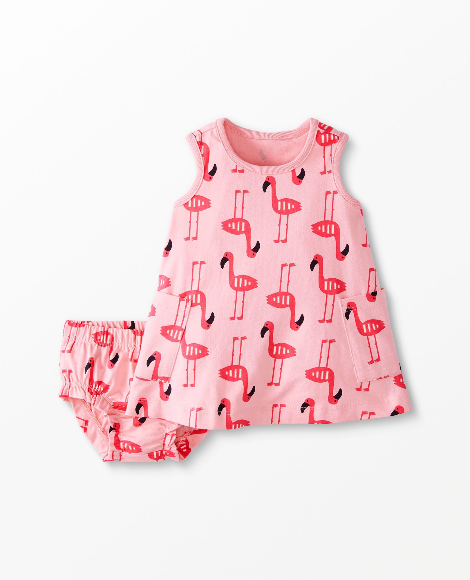 Baby Print Pocket Dress & Bloomer Set
