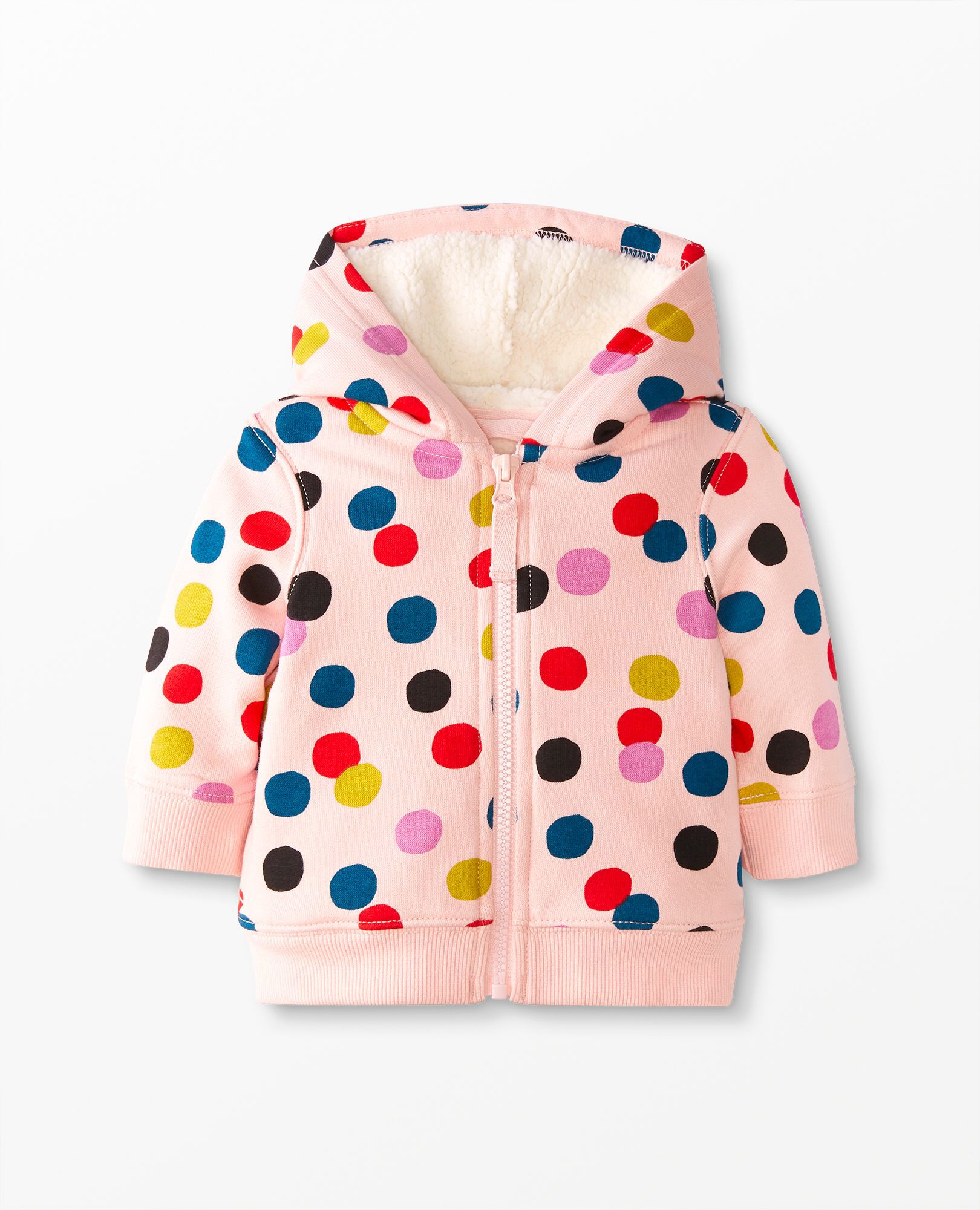 Baby Print Faux Shearling Lined Hoodie