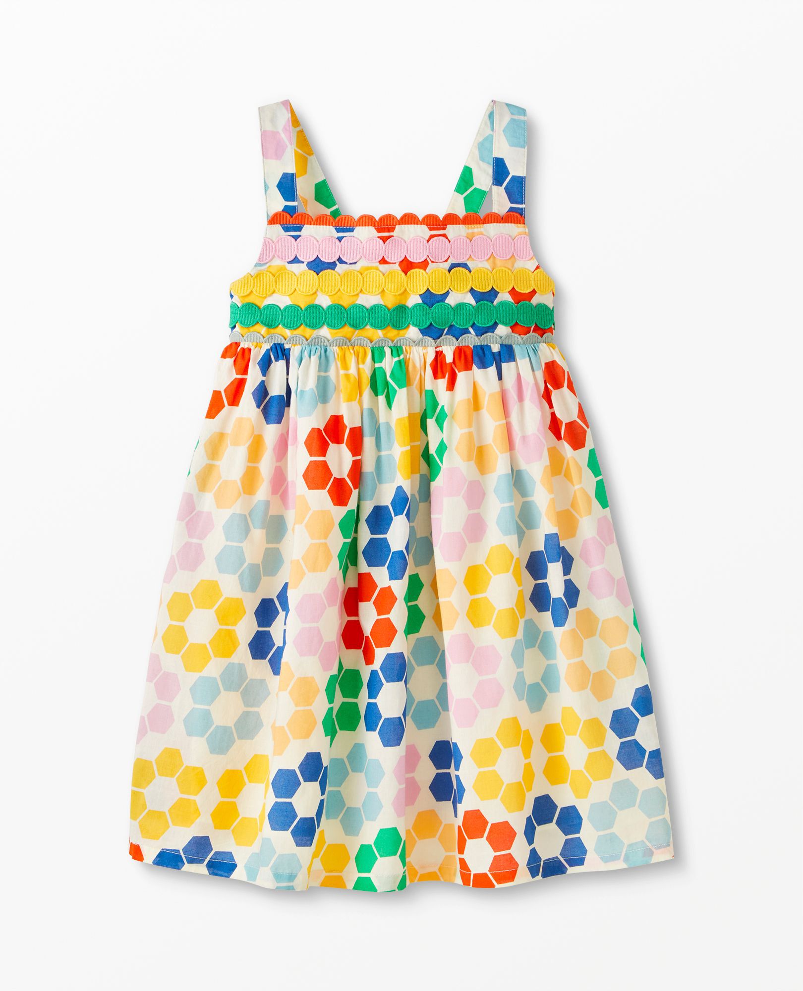 Print Rainbow Trim Dress