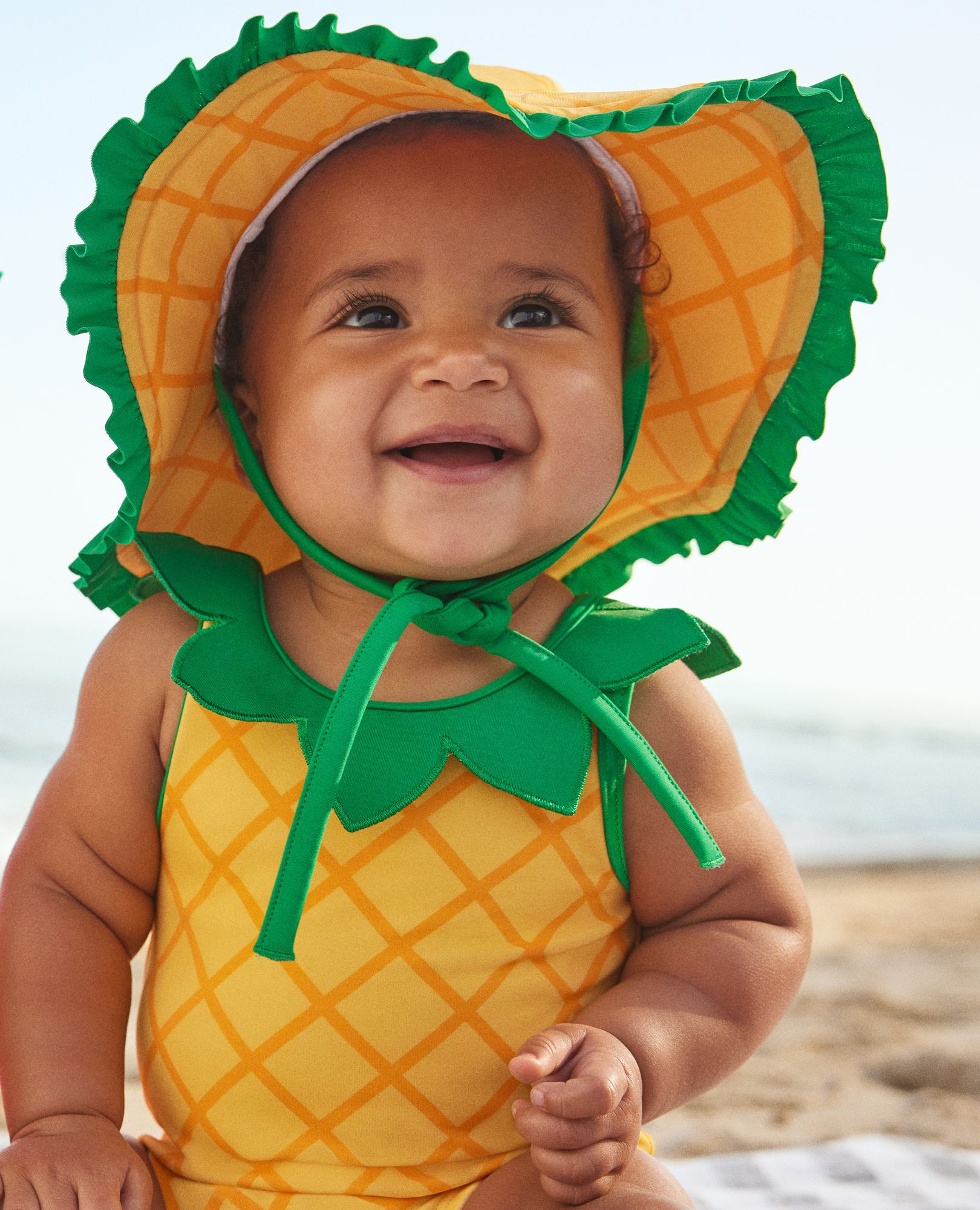 Baby One Piece Swimsuit & Sun Hat Set