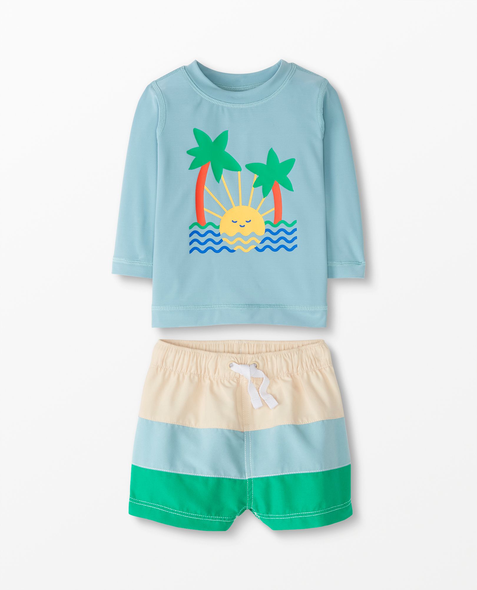 Baby Rash Guard Top & Woven Shorts Set