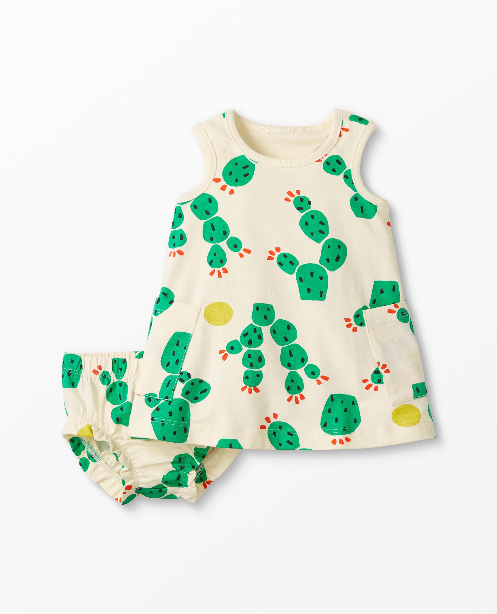Baby Print Pocket Dress & Bloomer Set