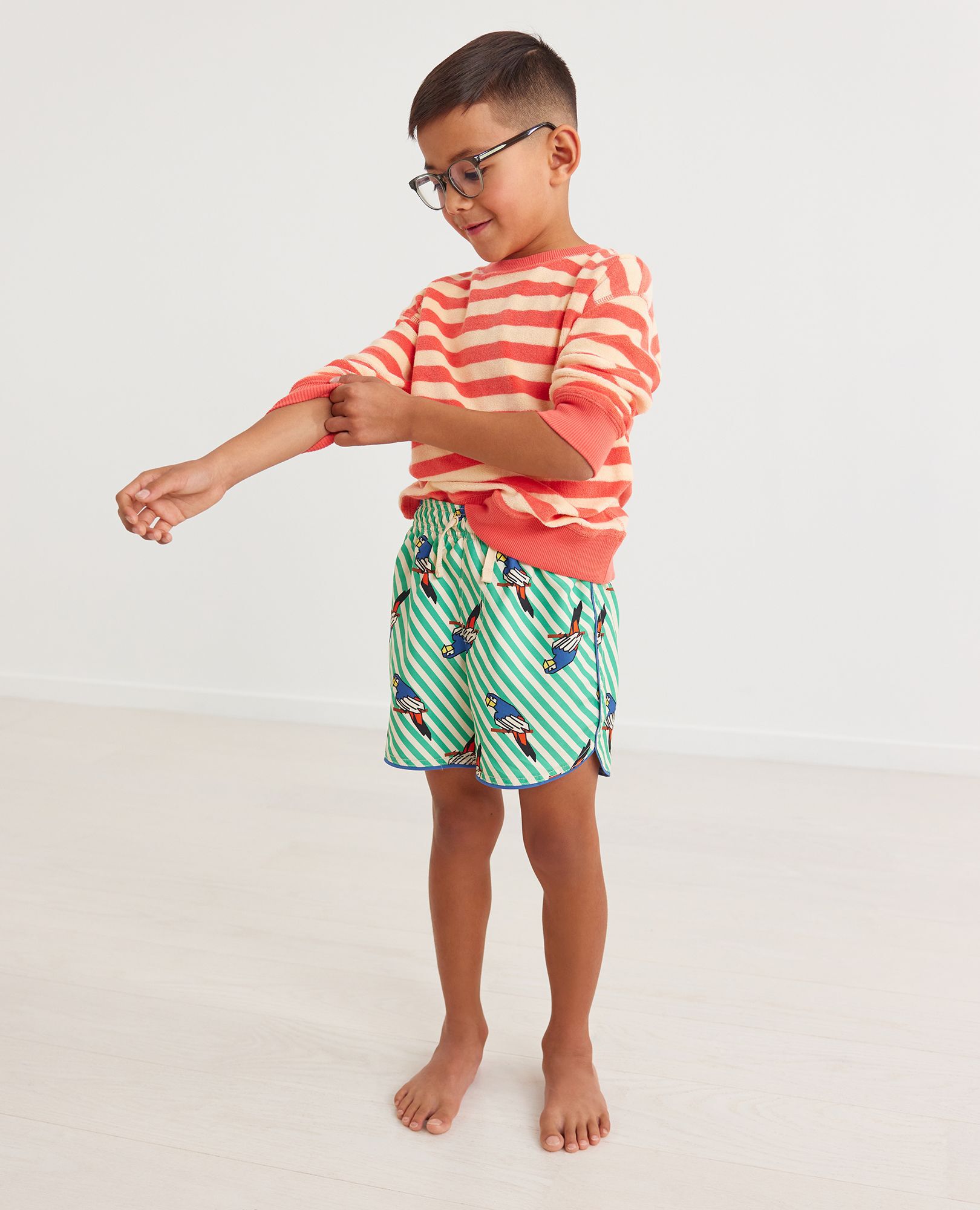 Print Dolphin Vent Swim Trunks