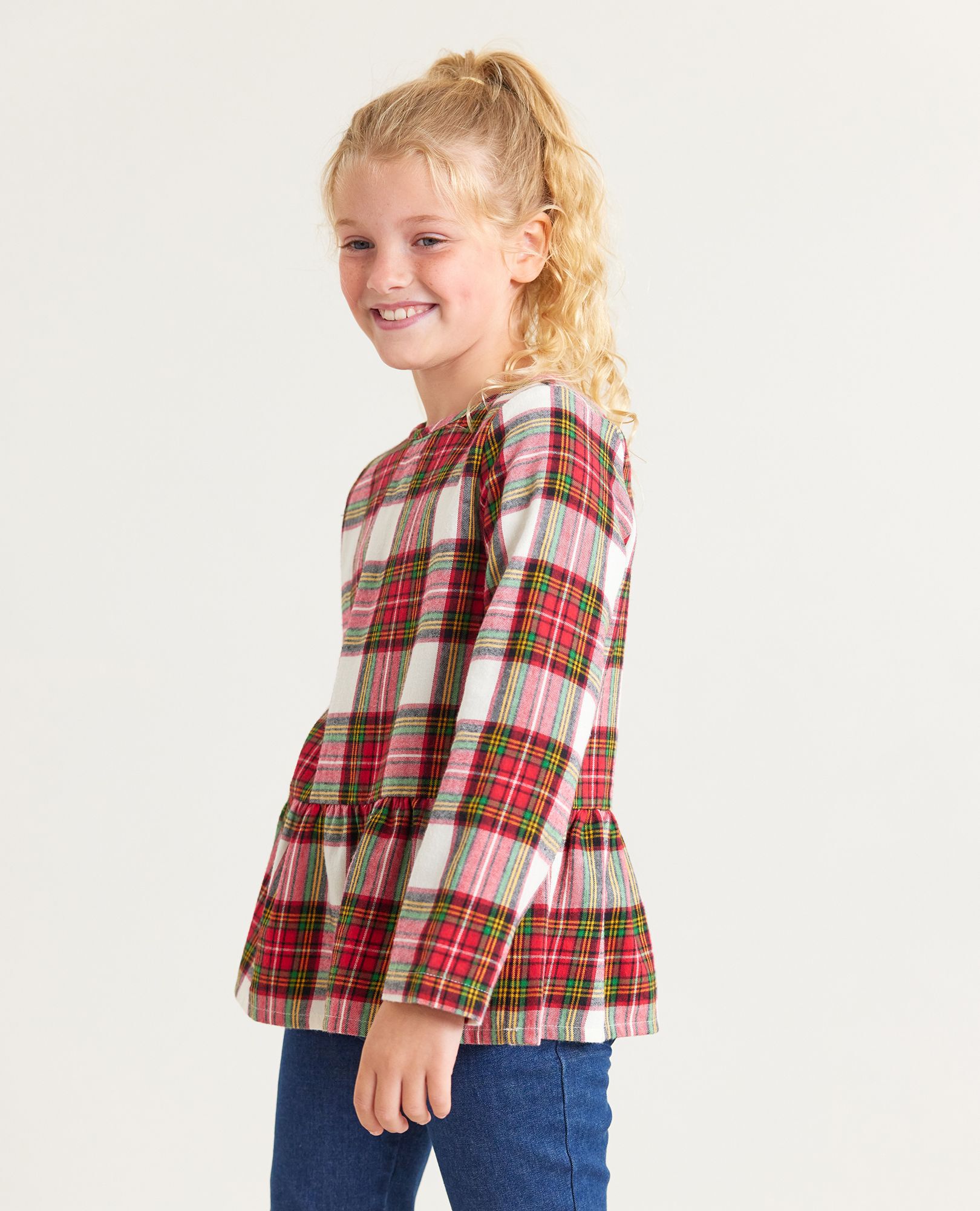 Flannelette Peplum Top