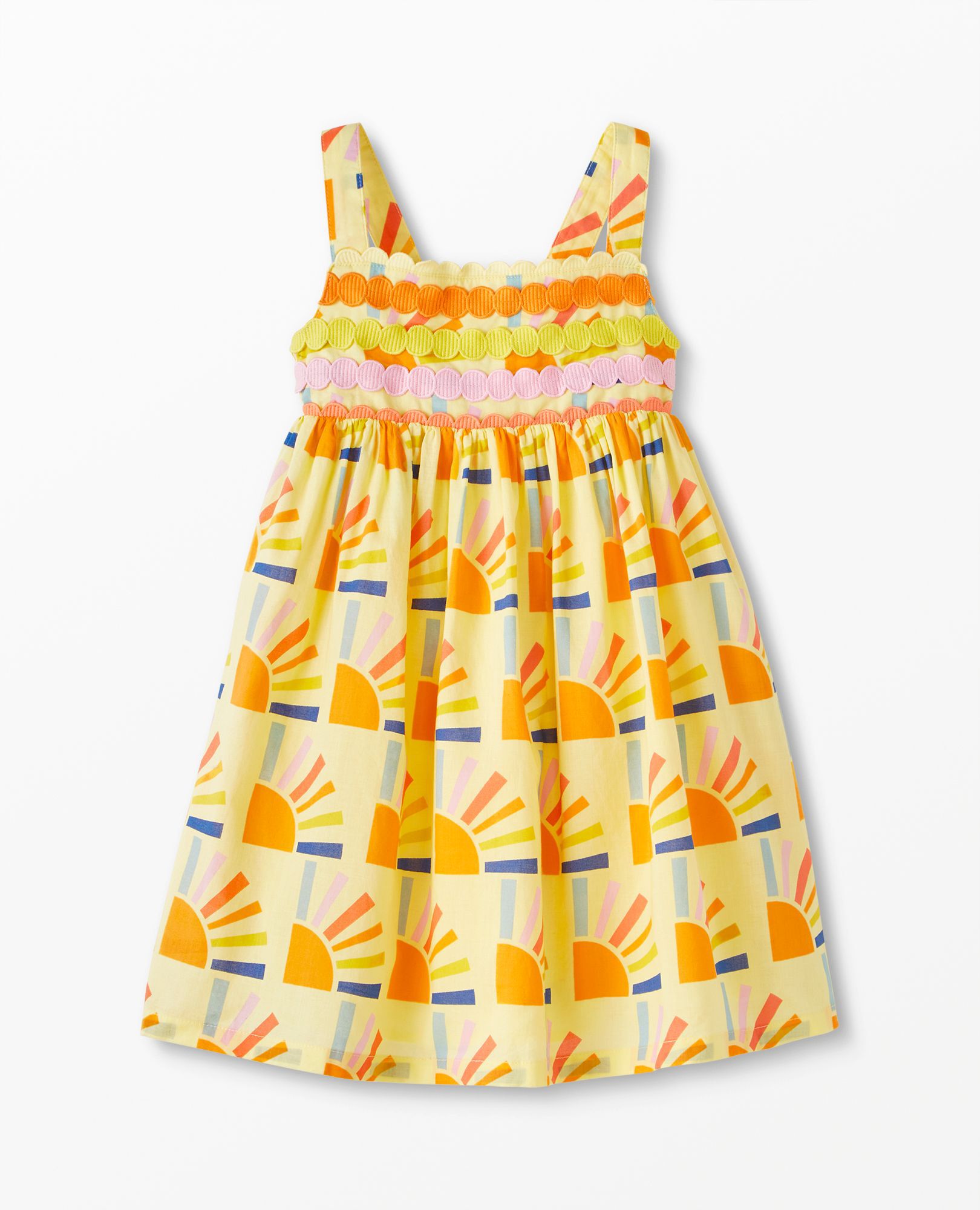 Print Rainbow Trim Dress