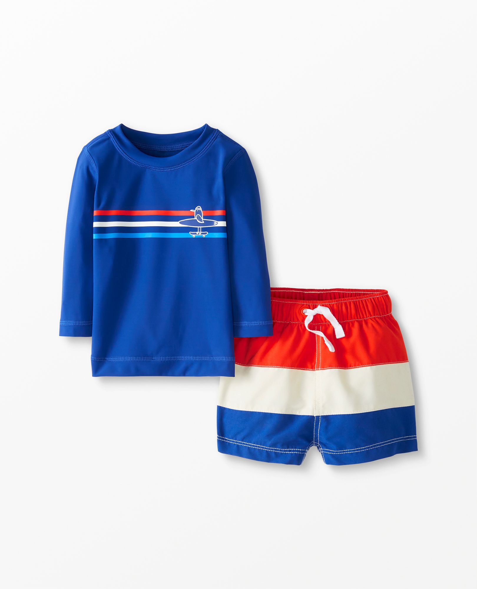 Baby Rash Guard Top & Woven Shorts Set