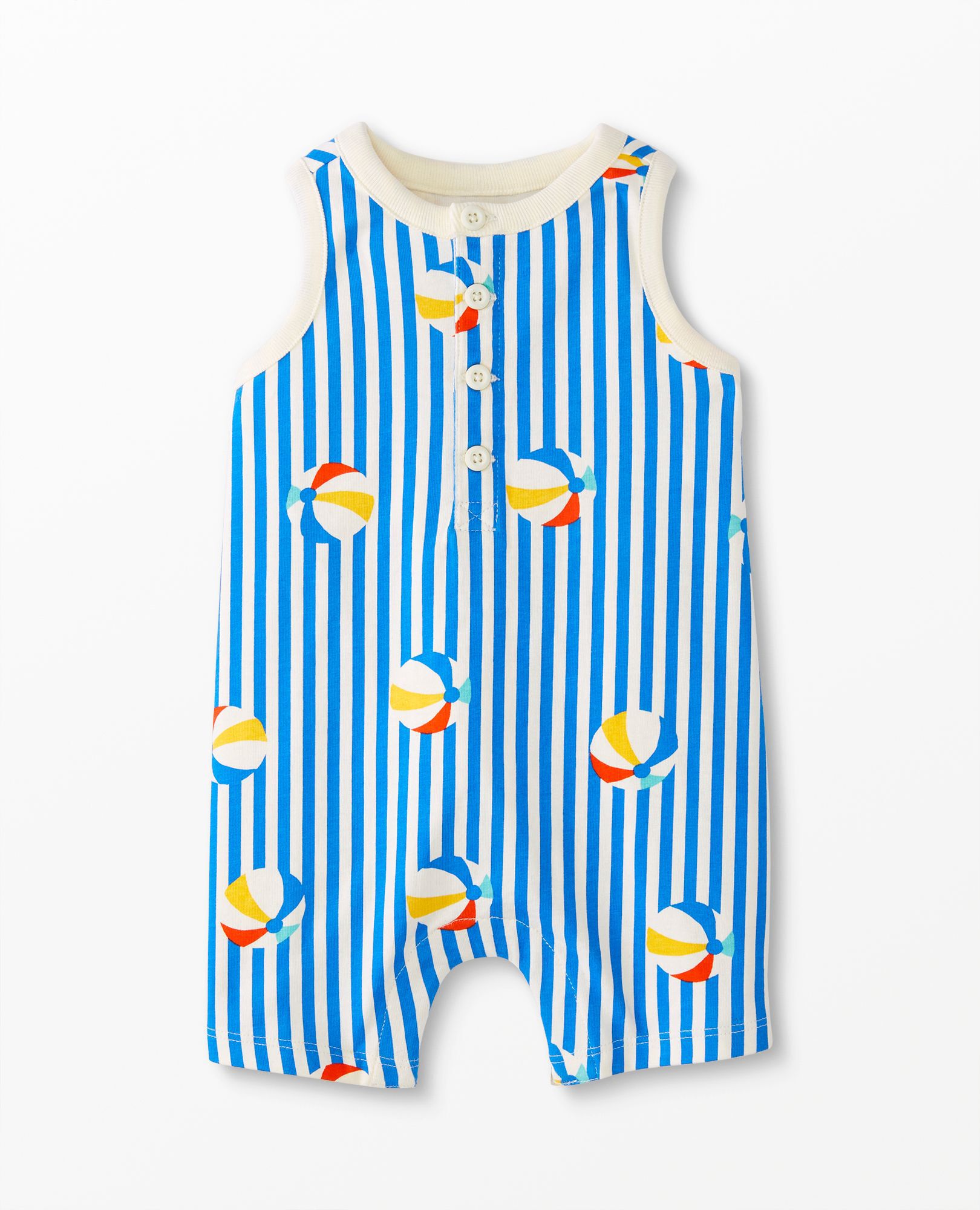 Baby Summer Print Sleeveless Shortie Romper