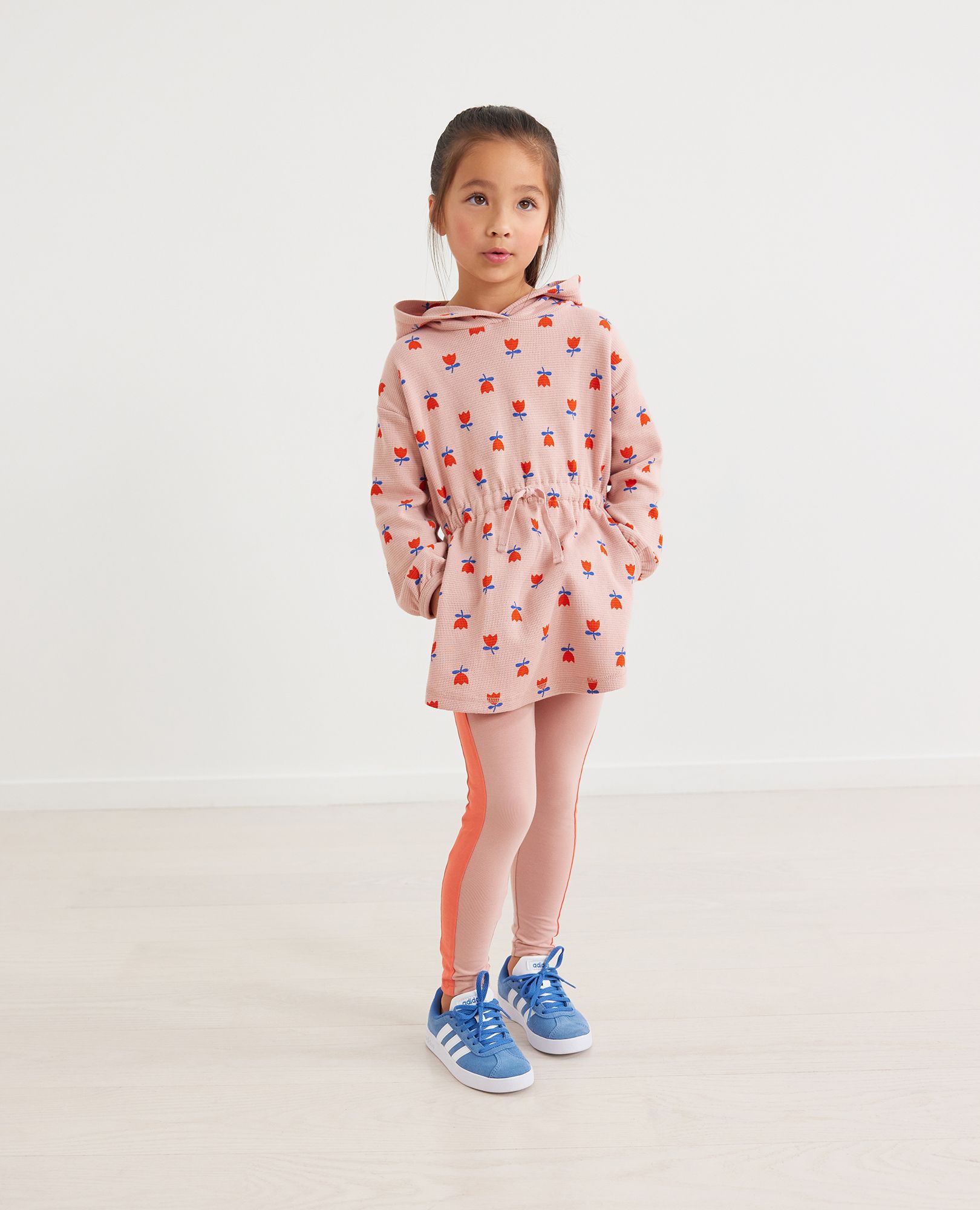 Hoodie Waffle Knit Dress