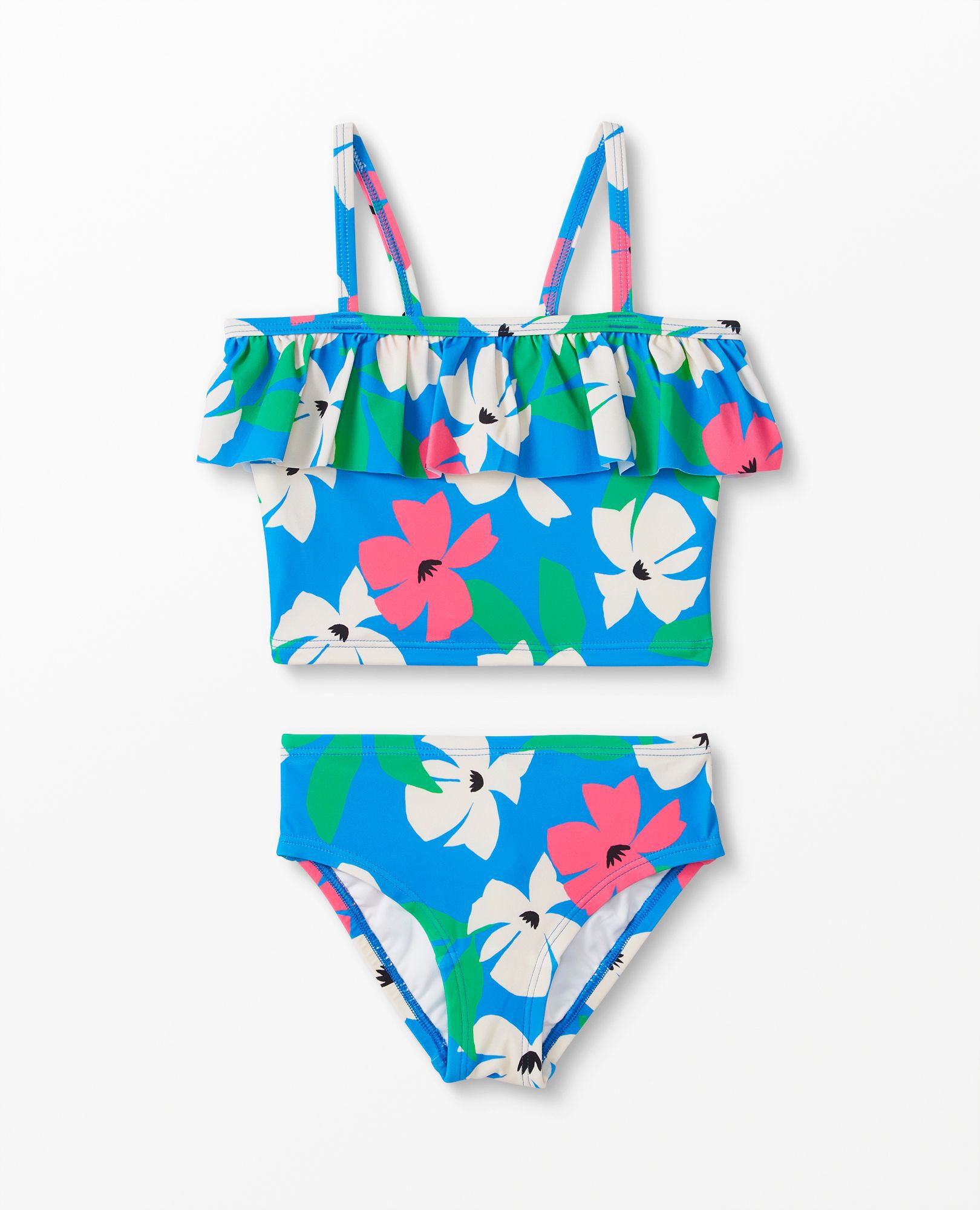 Print Ruffle Two Piece Swimsuit