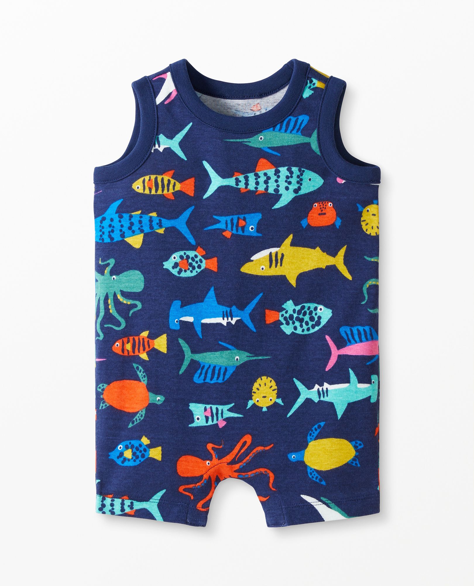 Baby Print Tank Romper In Organic Cotton
