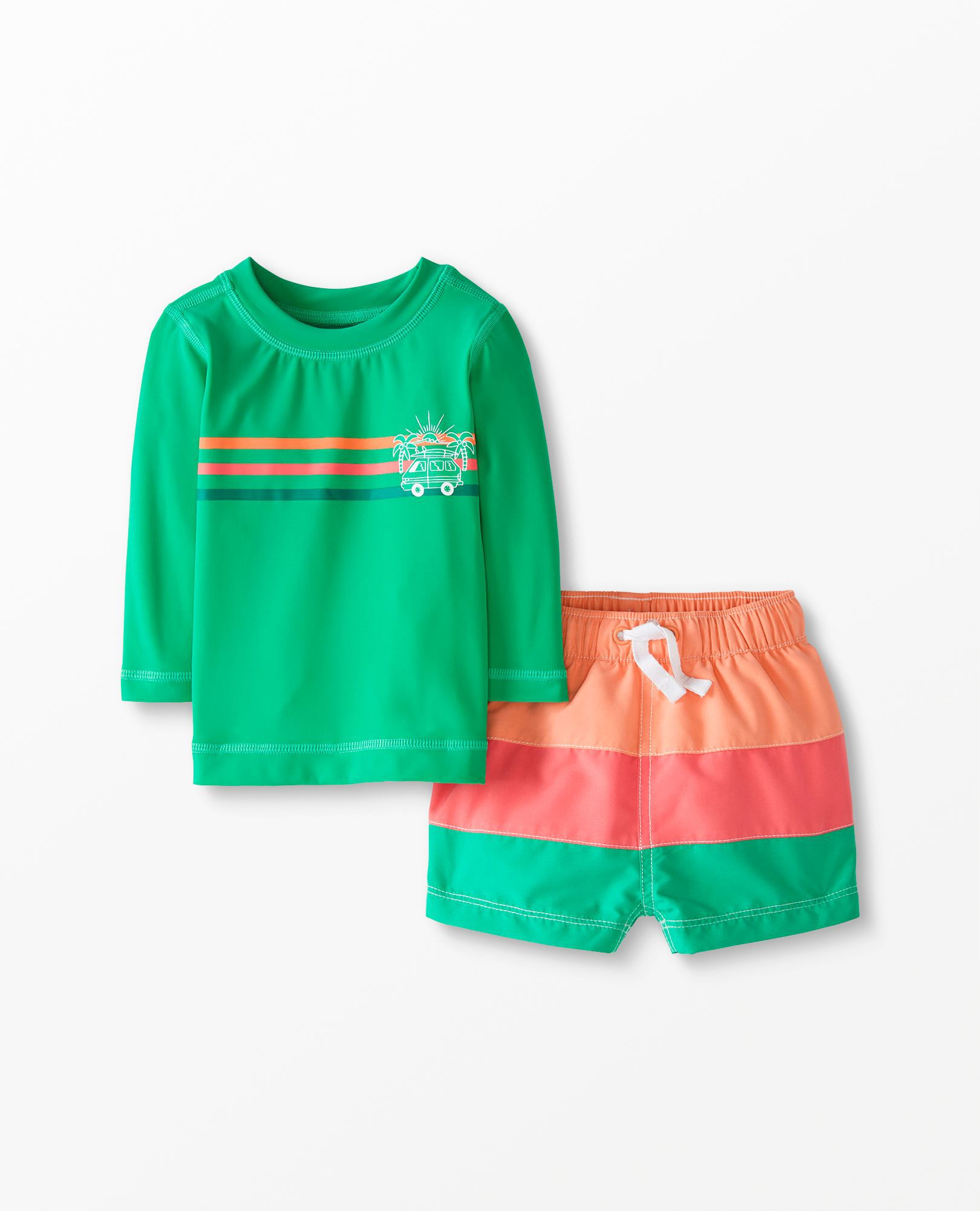 Baby Rash Guard Top & Woven Shorts Set
