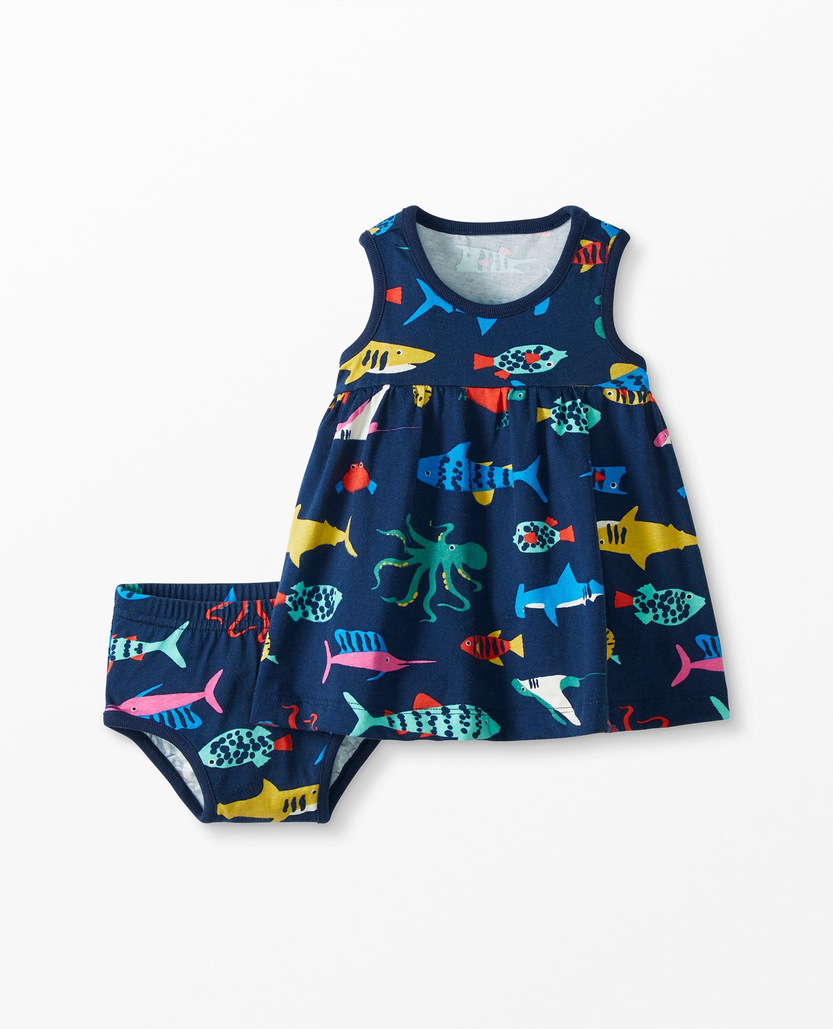Baby Print Dress & Bloomer Set