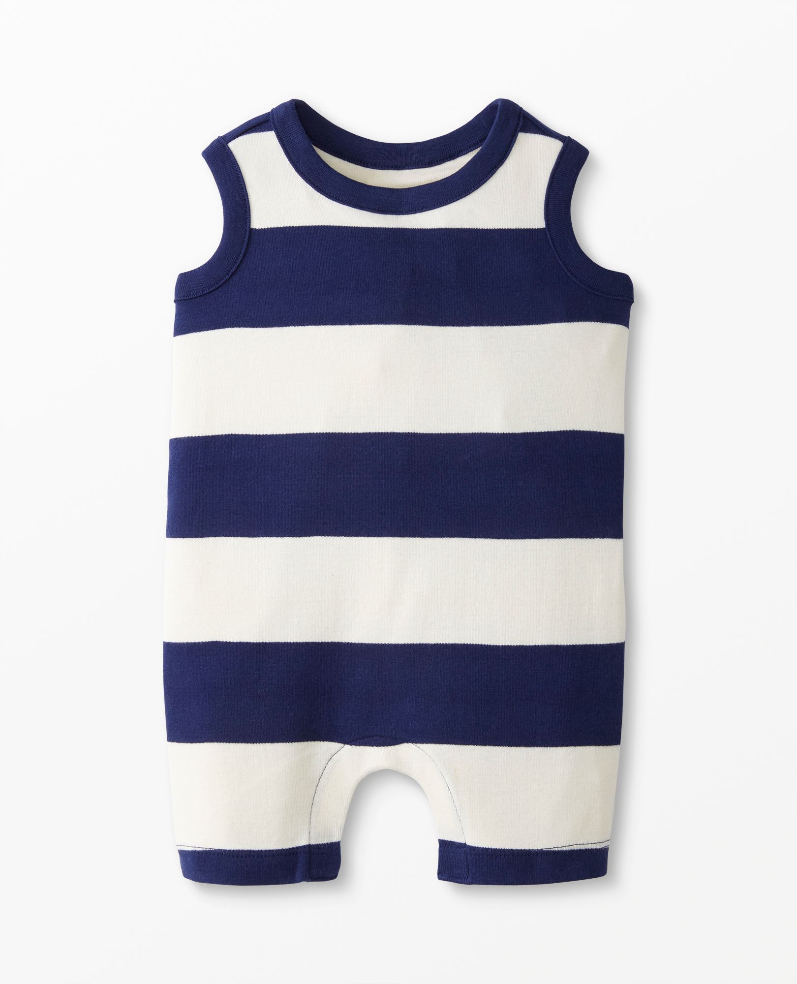 Baby Striped Tank Romper In Organic Cotton