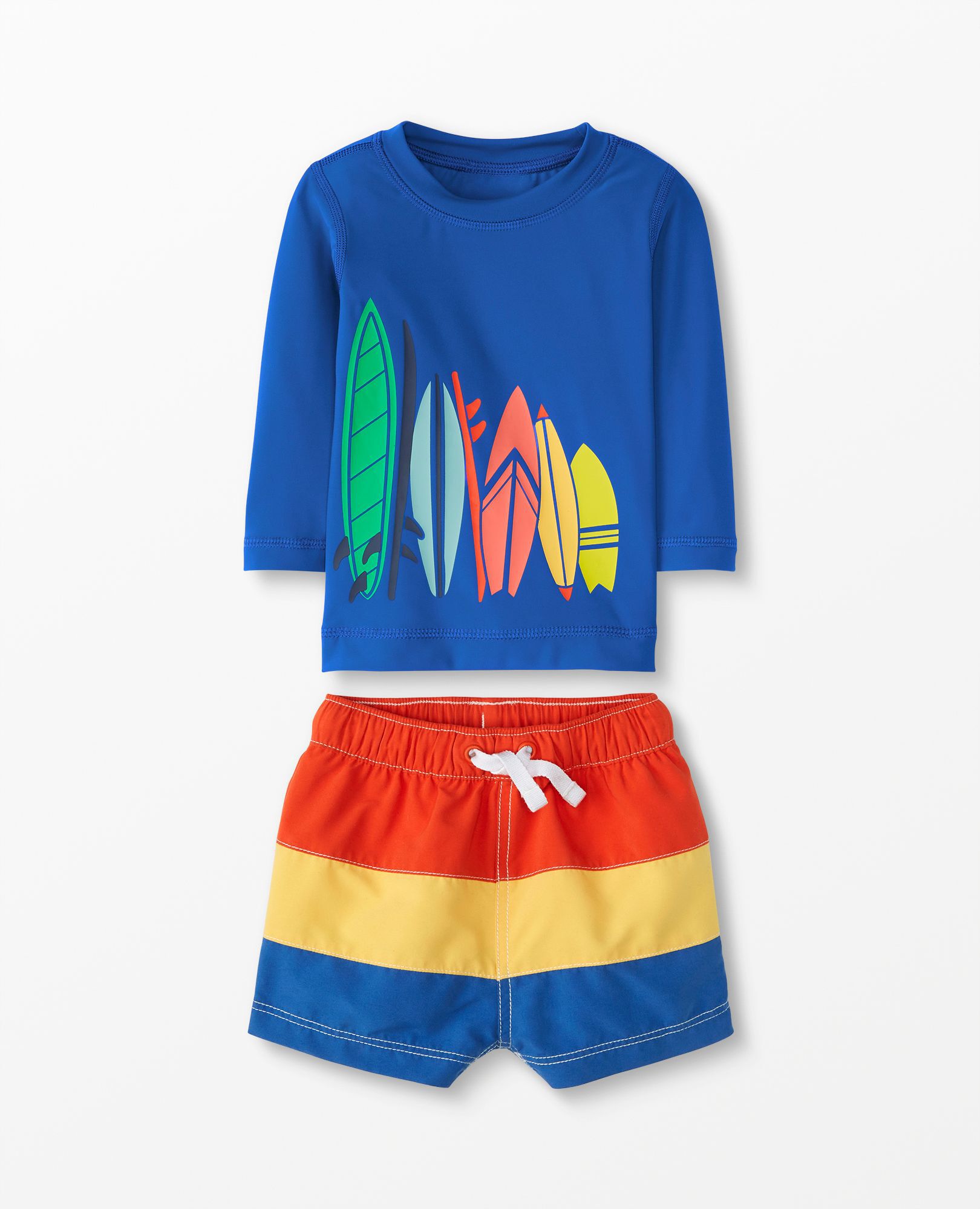 Baby Rash Guard Top & Woven Shorts Set