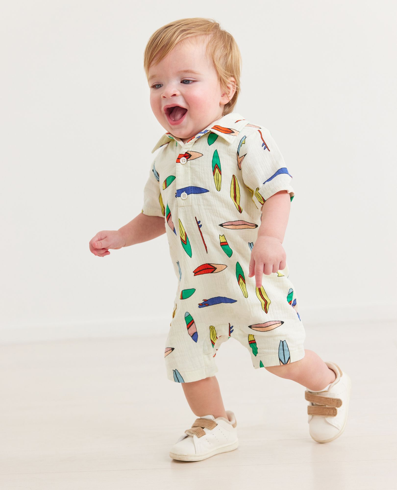 Baby Collared Muslin Romper