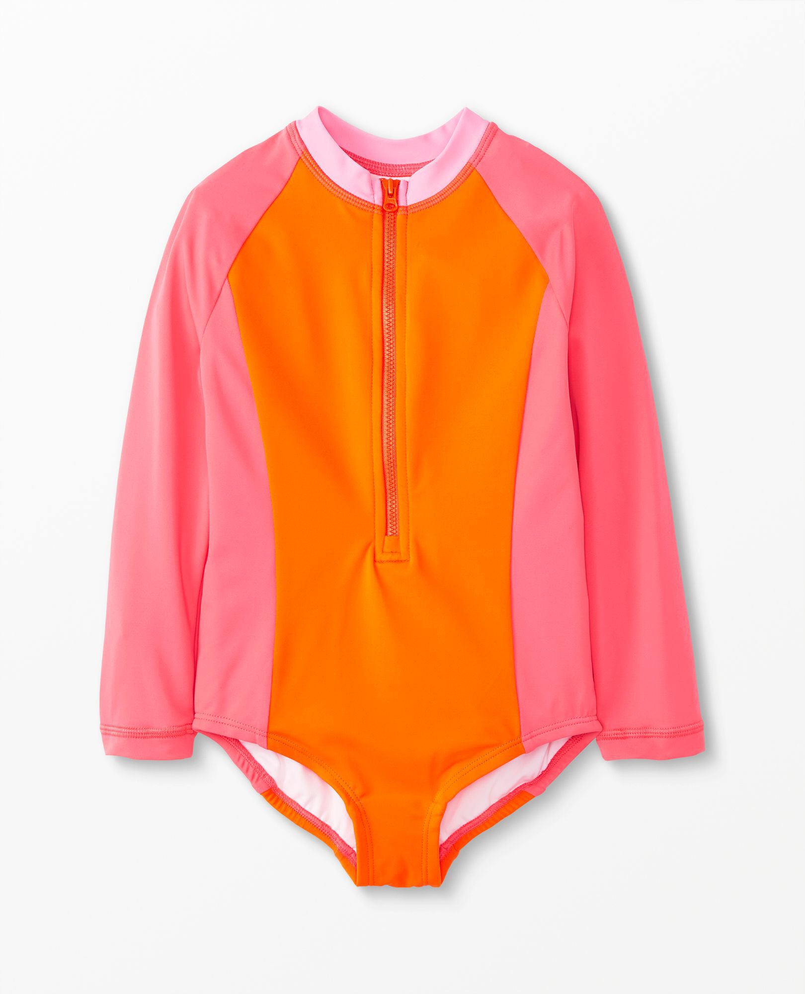 Colorblock Rash Guard One Piece Swimsuit