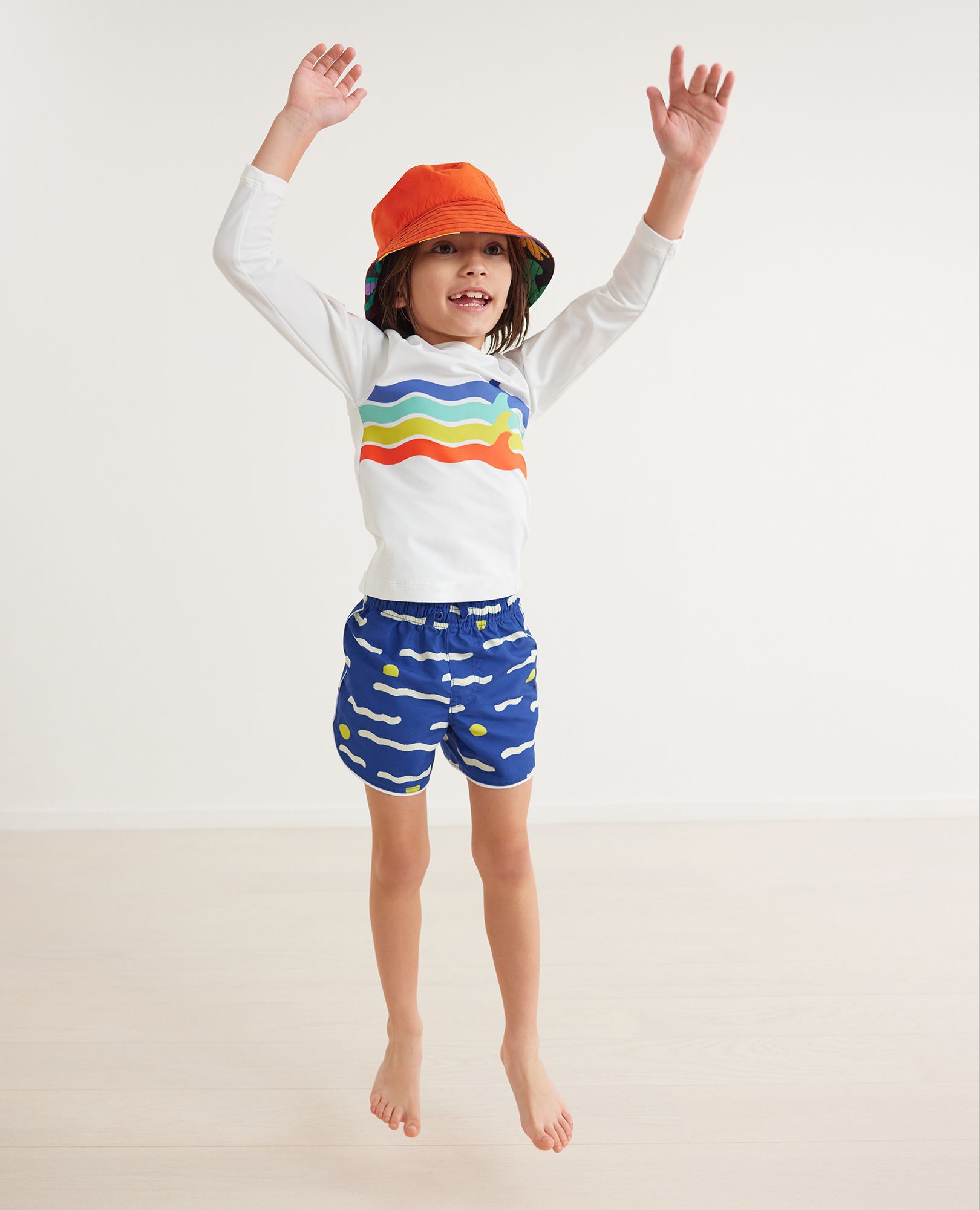 Print Dolphin Vent Swim Trunks