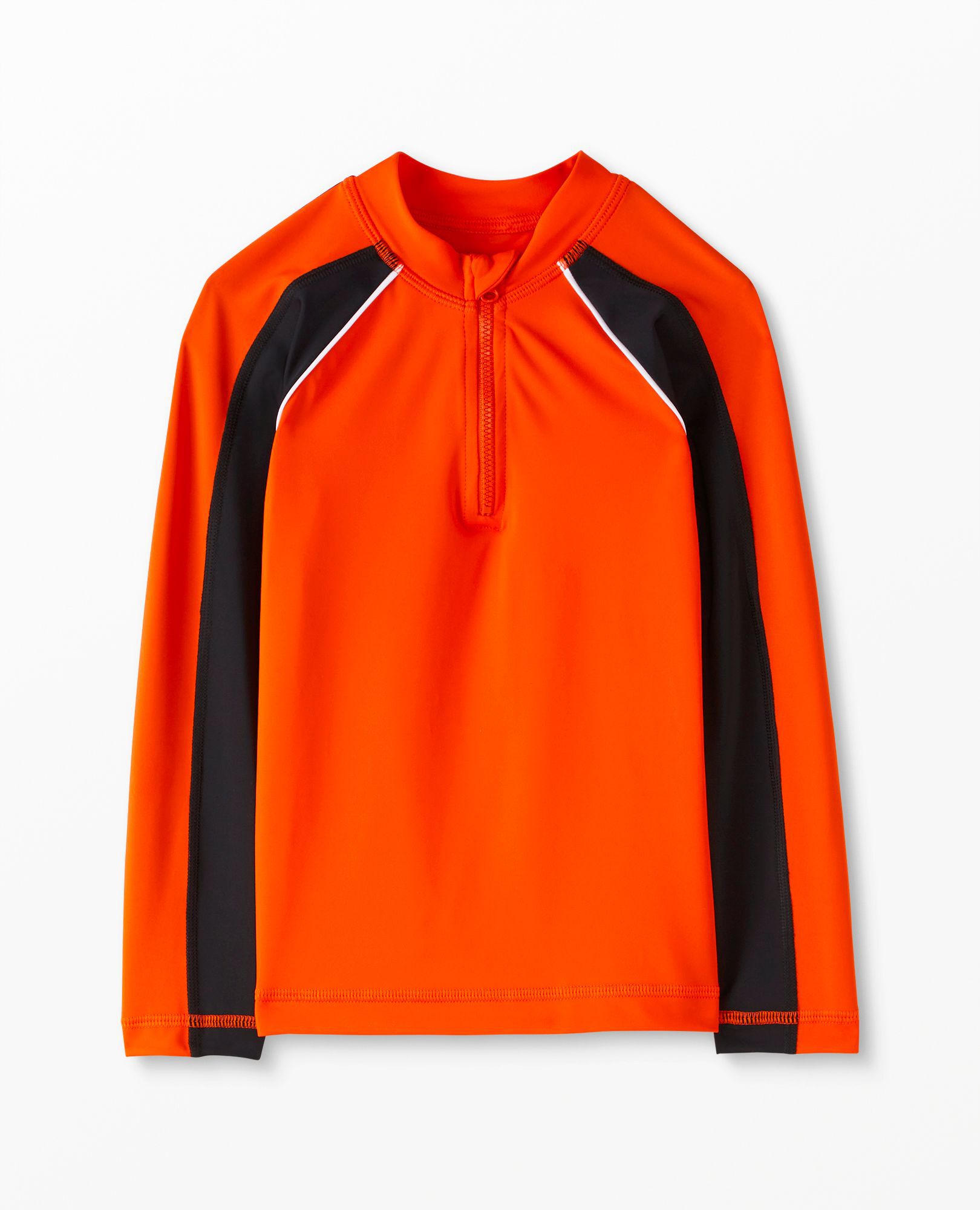 1/4 Zip Long Sleeve Colorblock Rash Guard Top