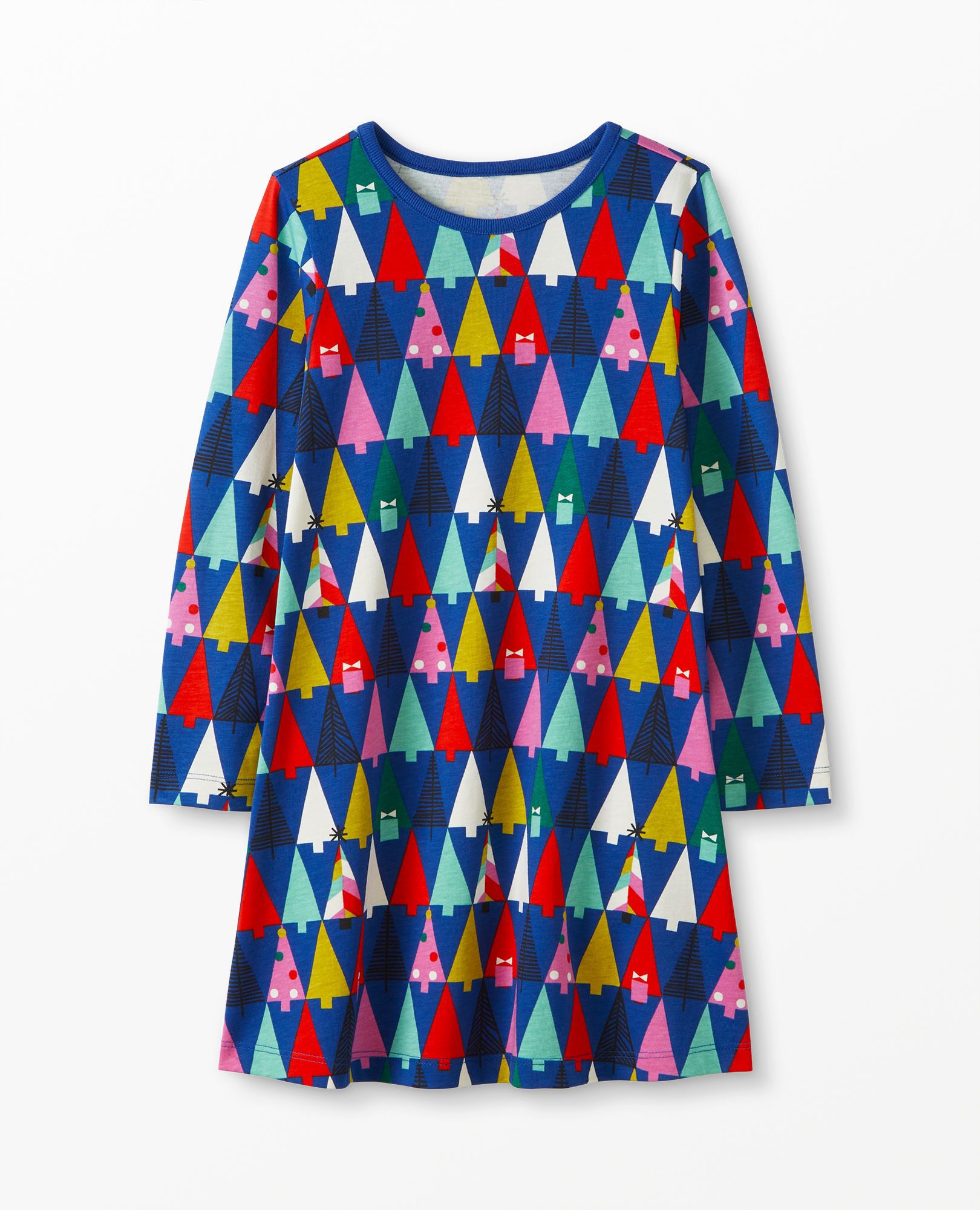 Holiday Print Dress In Cotton Jersey