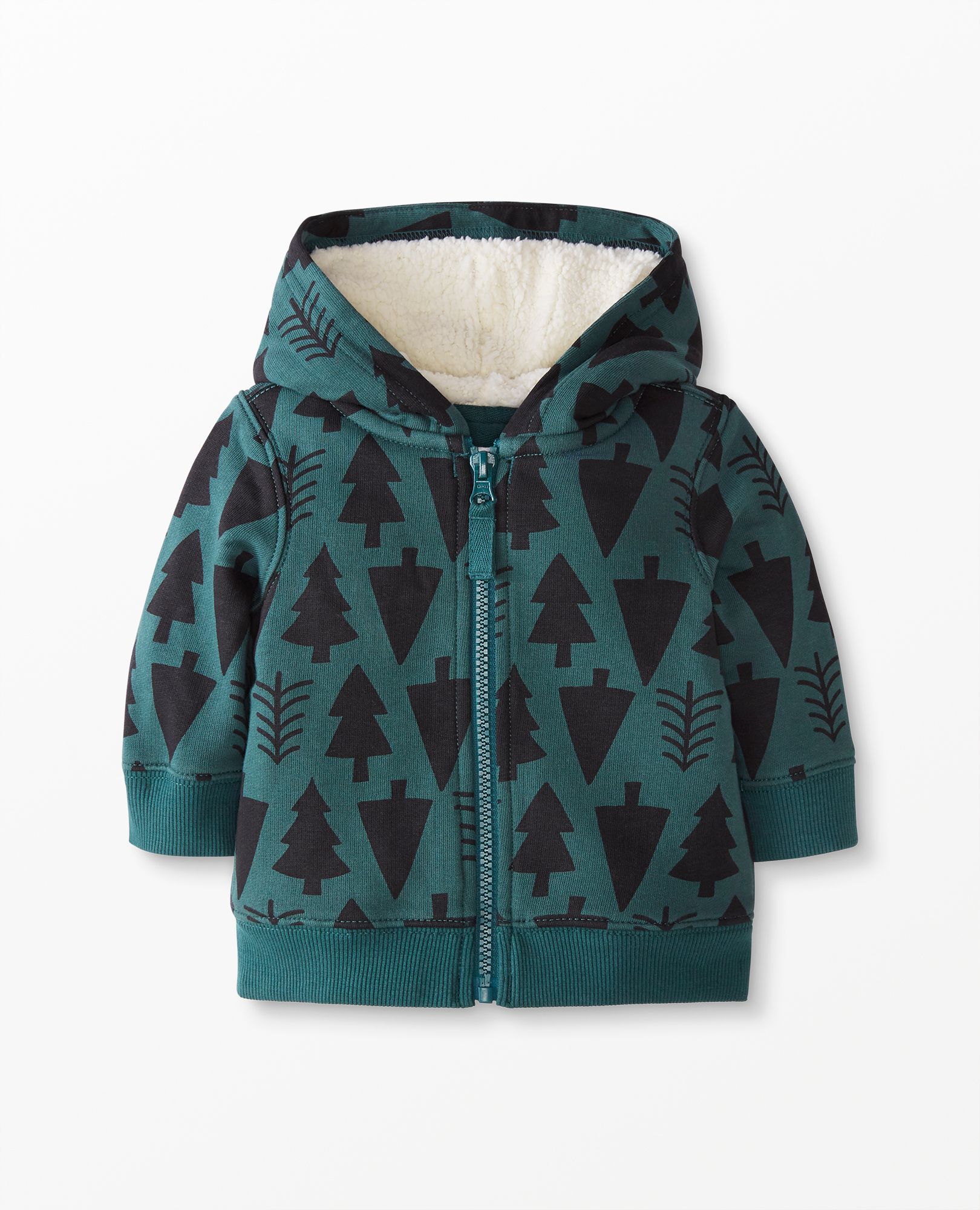 Baby Print Faux Shearling Lined Hoodie