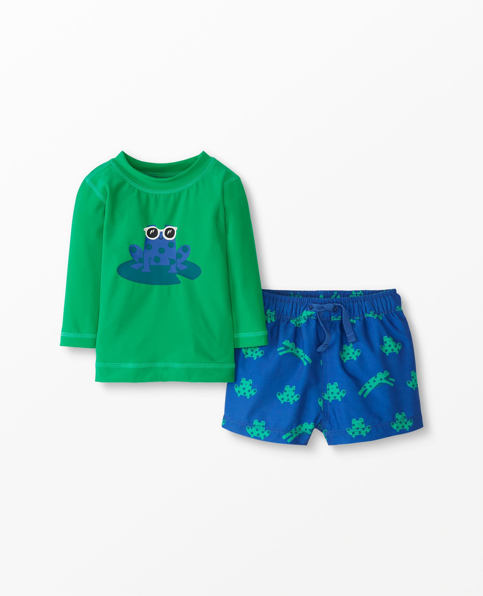 Baby Graphic Rash Guard Top & Board Shorts Set